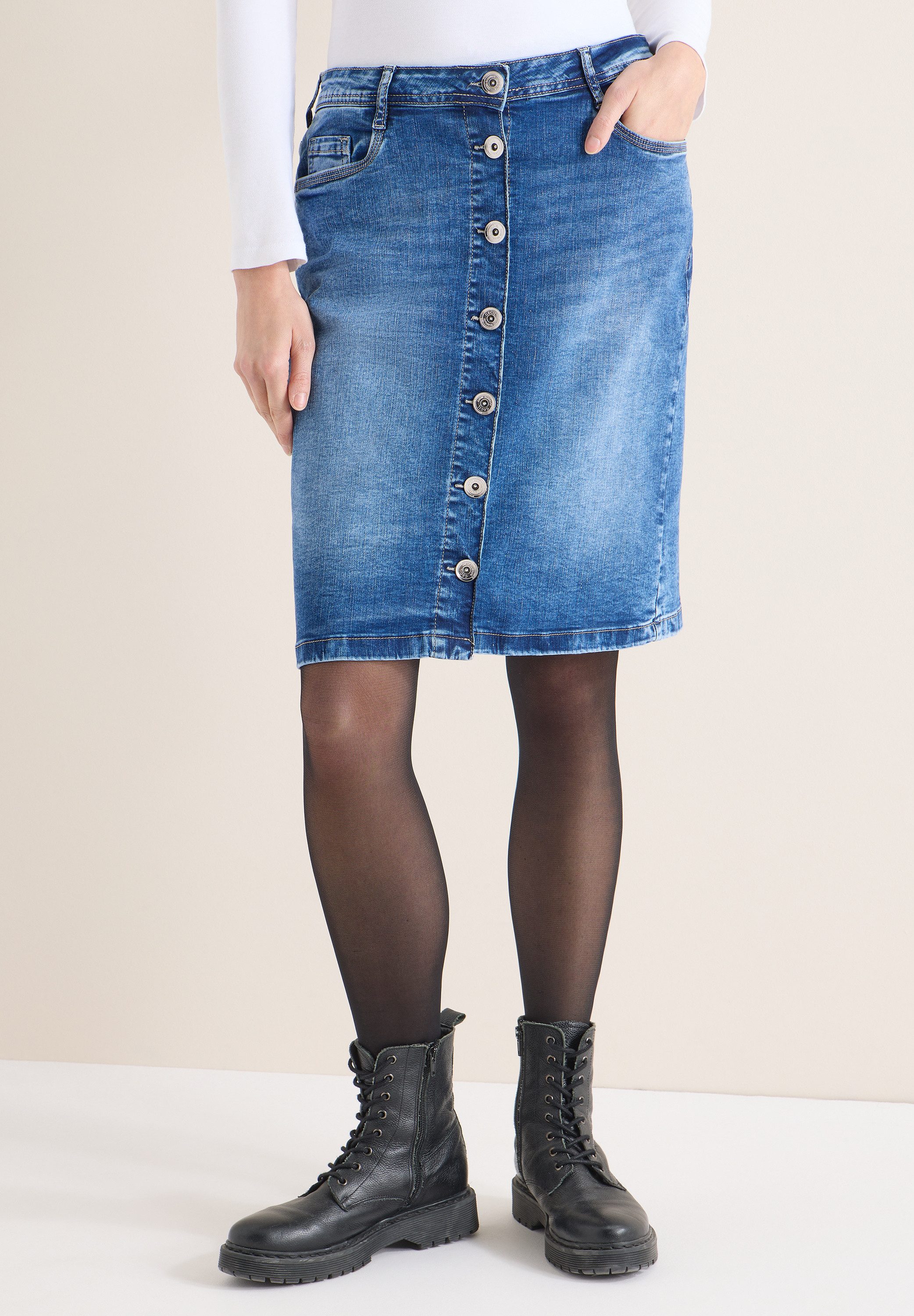 CECIL Jeansrock 5-Pocket-Style