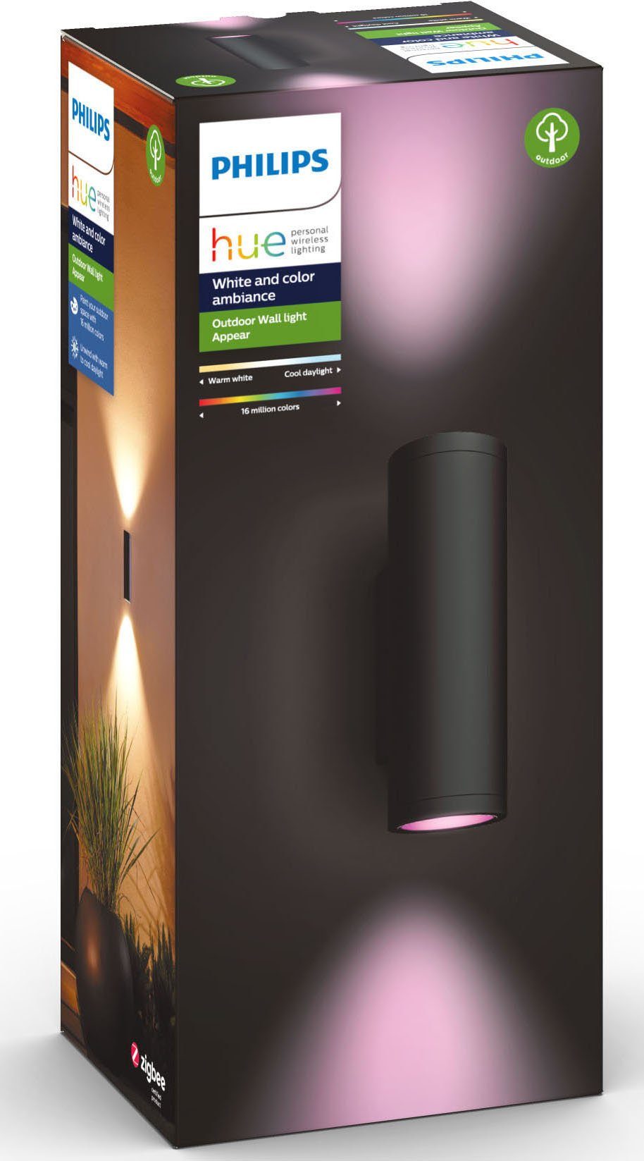 Philips Hue WACA Appear LED-Außenwandlampe schwarz günstig online kaufen