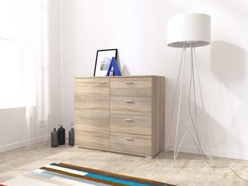 MOEBLO Kommode MIA (Moderne Schlafzimmer Möbel für Wohnzimmer Schrank, Sideboard mit 4 Schubladen, Füße aus Metall), - (BxHxT): 50/100/150x85x40 cm