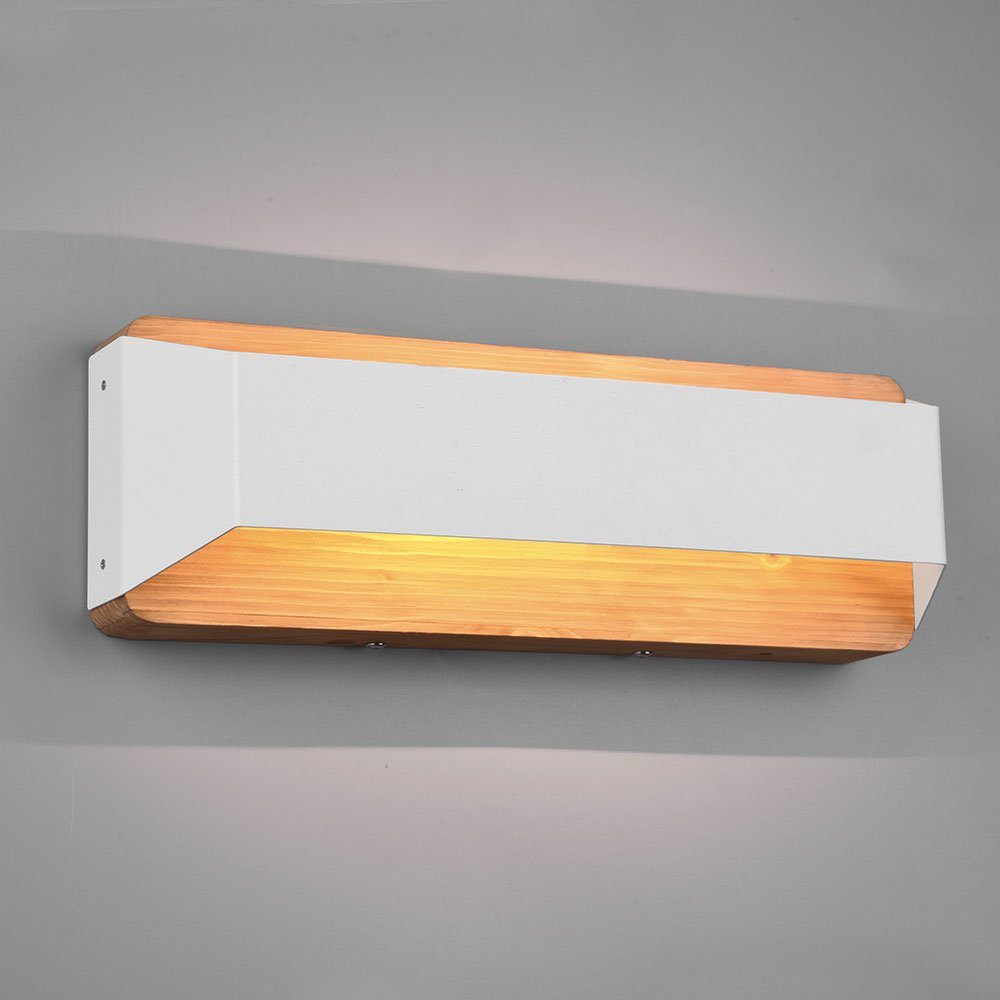 etc-shop LED Wandleuchte, LED-Leuchtmittel fest Holzlampe Wohnzimmer Wandlampe Warmweiß, Dimmer Wandleuchte Switch verbaut