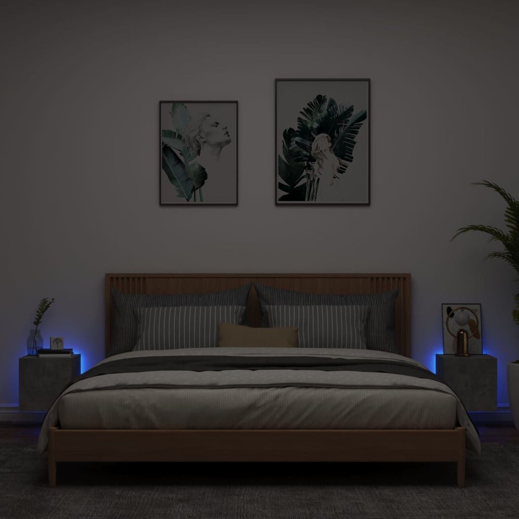 vidaXL TV-Wand TV-Wandschränke mit LED-Leuchten 2 günstig online kaufen