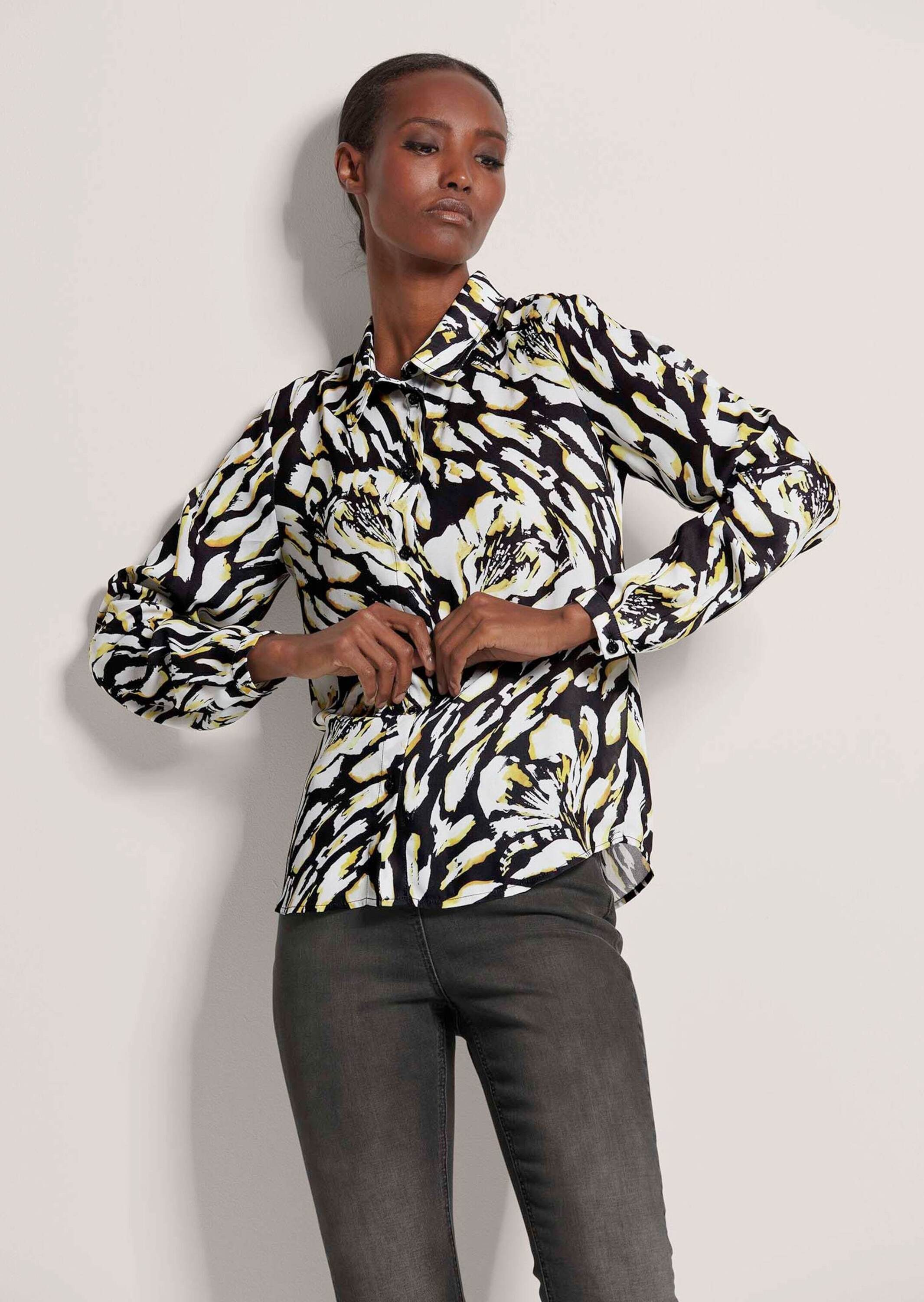 Hemdbluse Hemdbluse mit Unikat-Print
