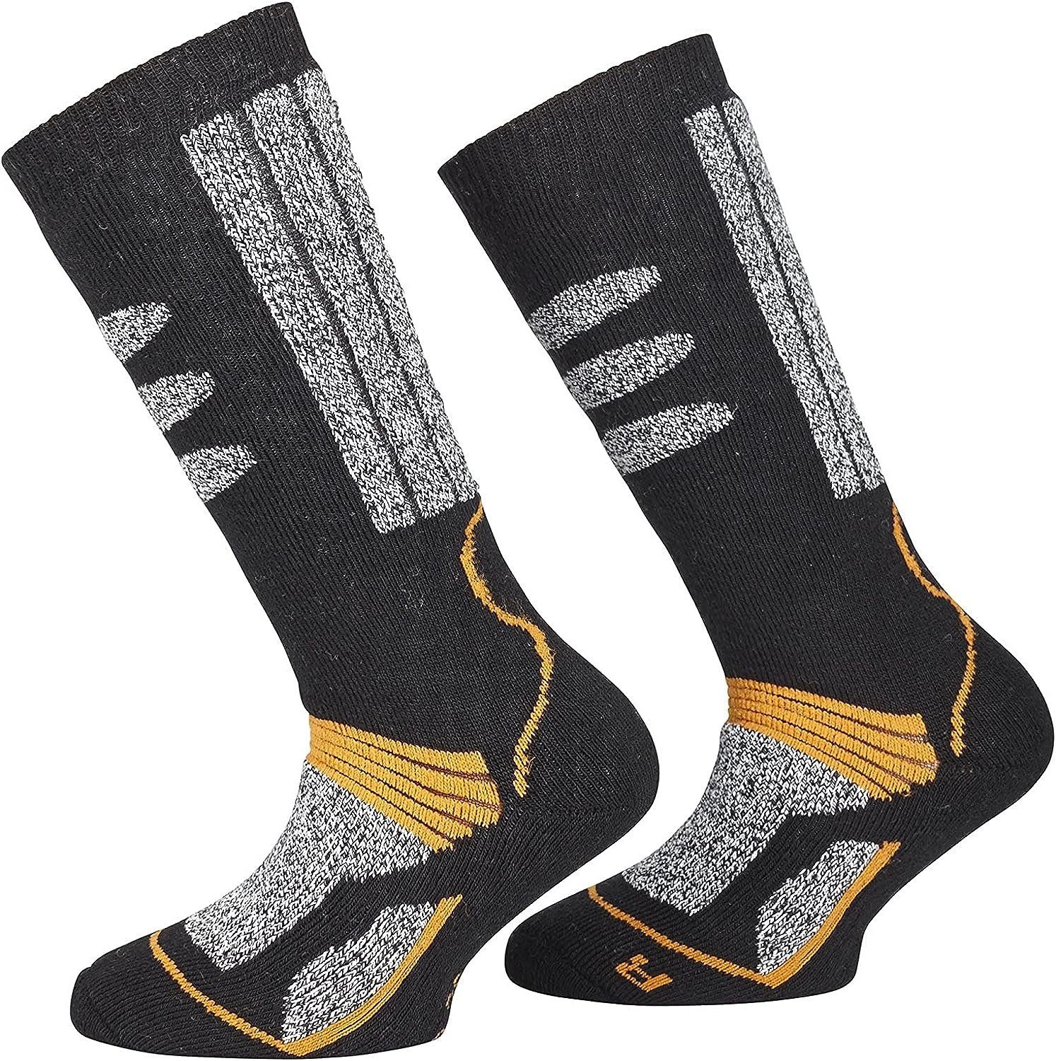 PistenSauser Skisocken 2 Paar warme Kinder Skisocken, Ski-Kniestrümpfe mit Spezial-Polsterung