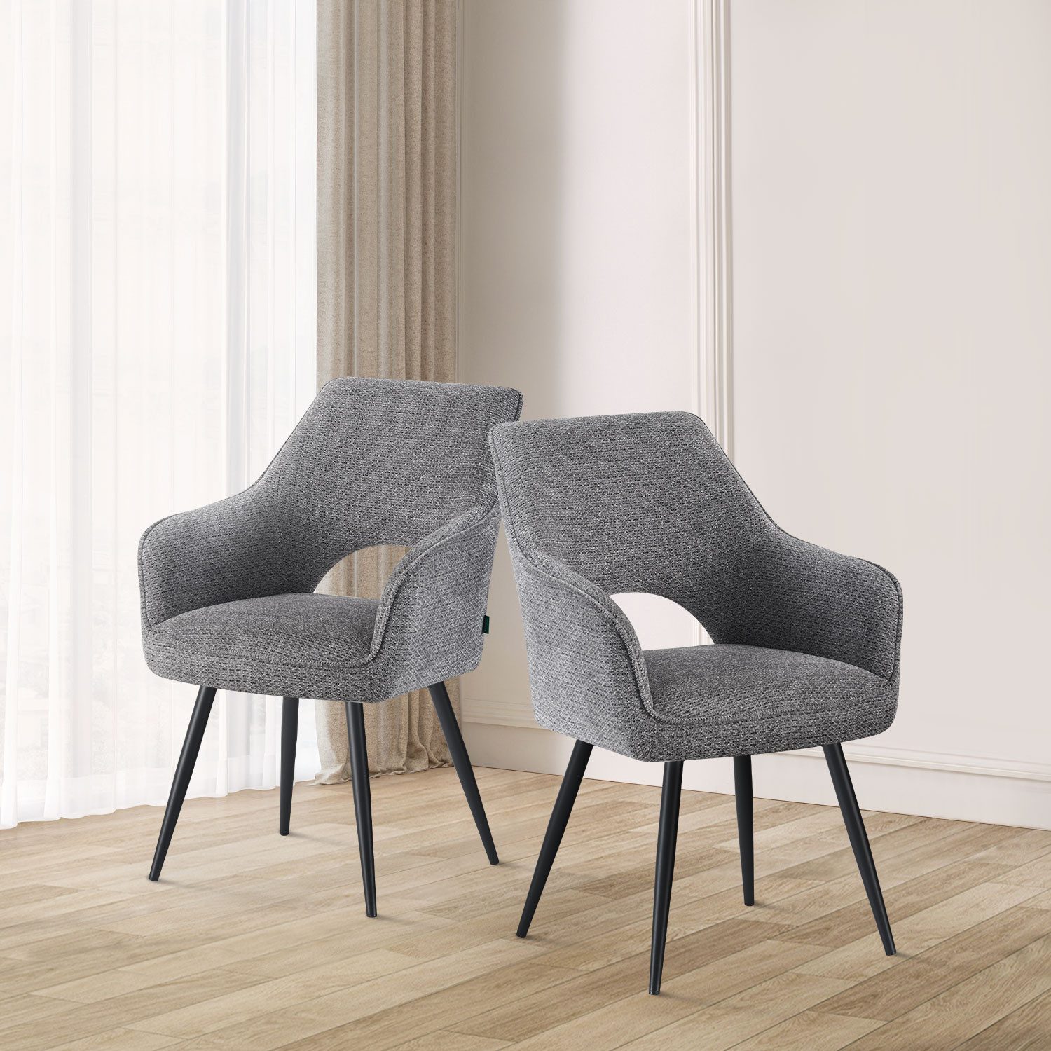 DUBI Möbel 4-Fußstuhl THOMAS-RAYA 2er-Set, 4-Fuss Gestell Schwarz 2er-Set günstig online kaufen