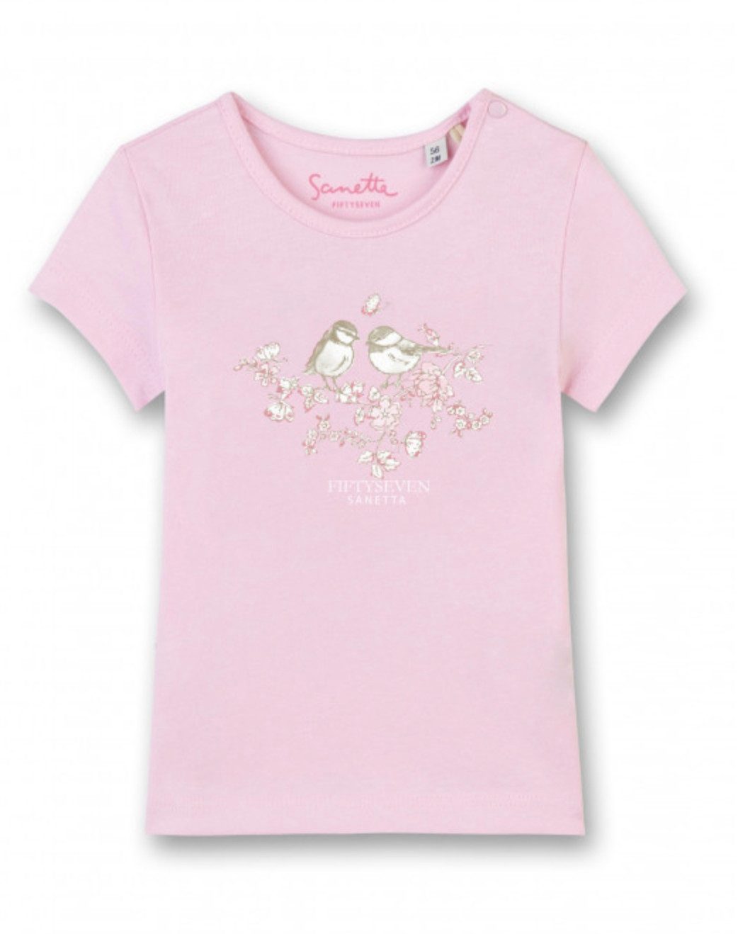 Sanetta T-Shirt Baby Mädchen T-Shirt aus Baumwolle mit Vogelmotiv