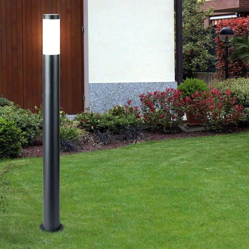 GLOBO LIGHTING LED Außen-Stehlampe, Leuchtmittel inklusive, Warmweiß, Außen Steh Leuchte ANTHRAZIT Garten Weg Beleuchtung