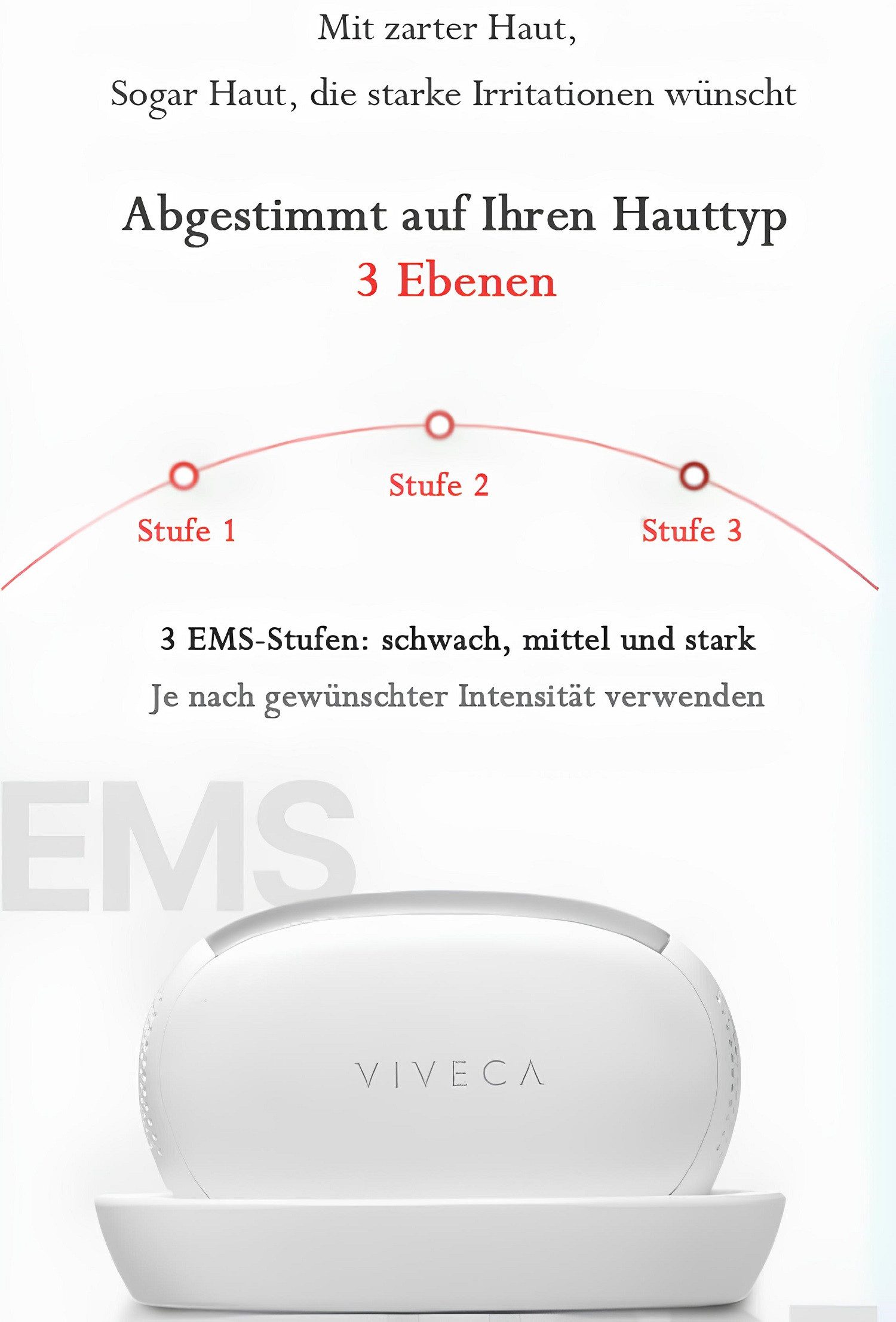 COOL-i ® Mikrodermabrasionsgerät 3-in-1 Ultraschall-Gesichtsreiniger, Kalt-Warm-Modus, EMS, Rot-Blau-Grün LED