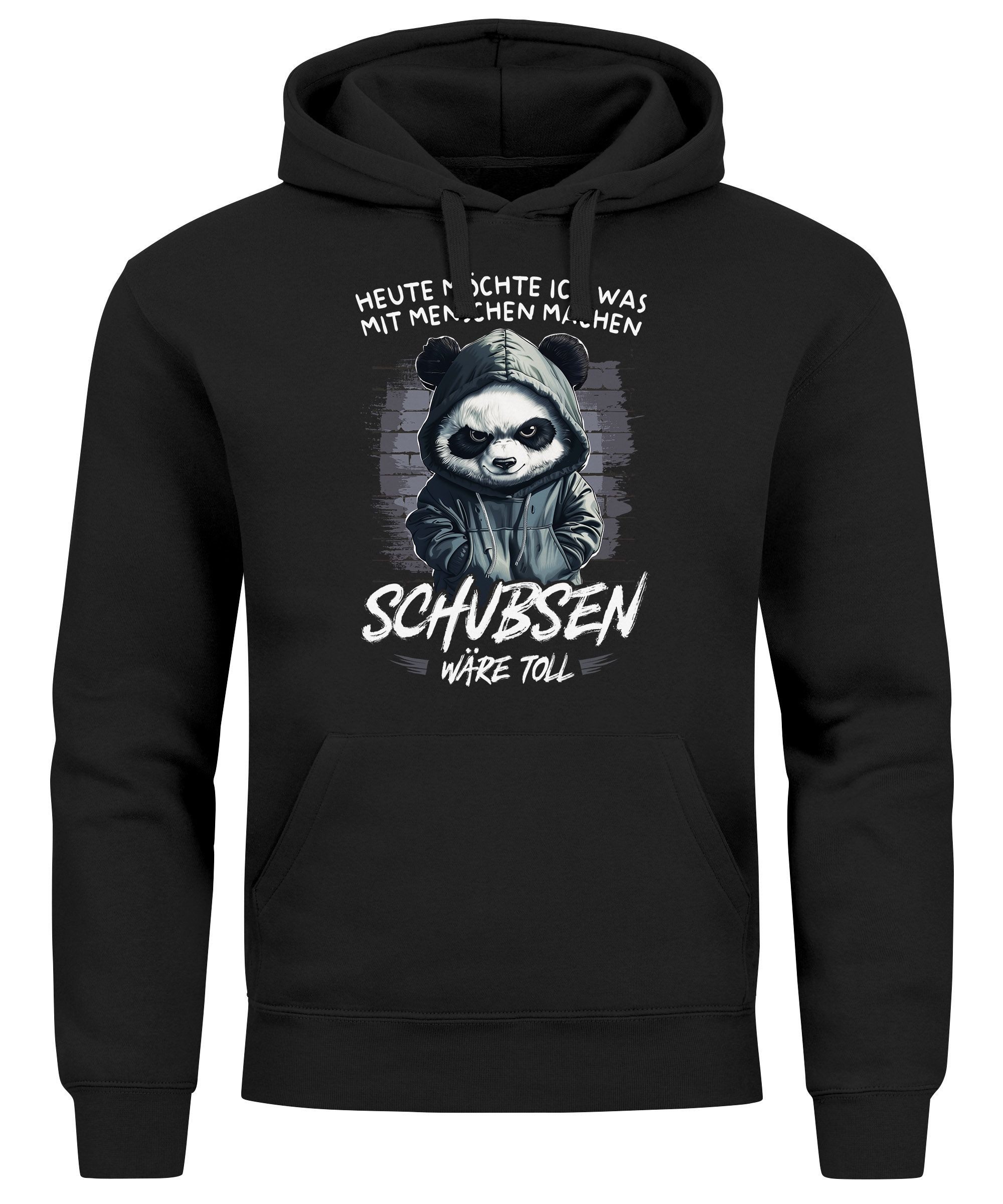 Hoodie Hoodie Herren Heute möchte ich was mit Menschen machen Schubsen wäre
