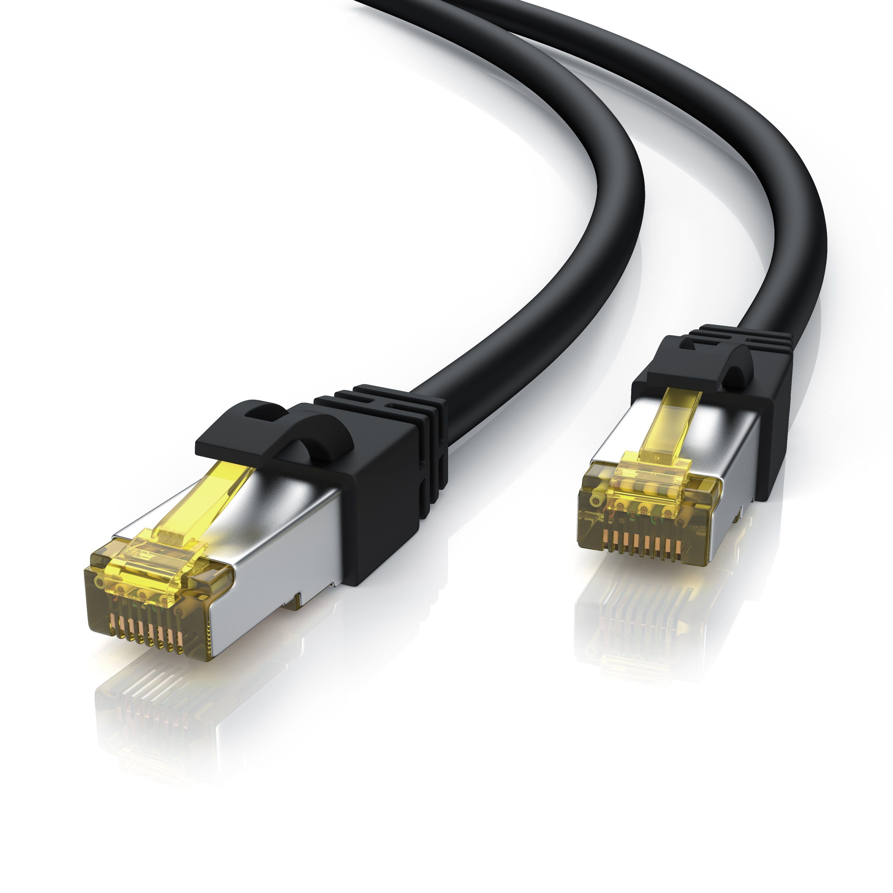 Primewire Outdoor Patchkabel CAT 7 IP66 10 Gbit/s S/FTP PiMF Netzwerkkabel, 20m LAN-Kabel, CAT.7, RJ-45 (Ethernet) (2000 cm), für Router, Modem, Switch, PC, ideal für Gaming, Streaming, Homeoffice