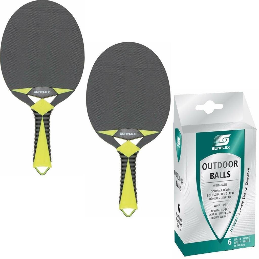 Sunflex Tischtennisschläger »2 x Outdoor Zircon + 6 x Tischtennisbälle  Outdoor«, Tischtennis-Set, Tischtennis Schläger, Tischtennishülle,  Tischtennisbälle online kaufen | OTTO