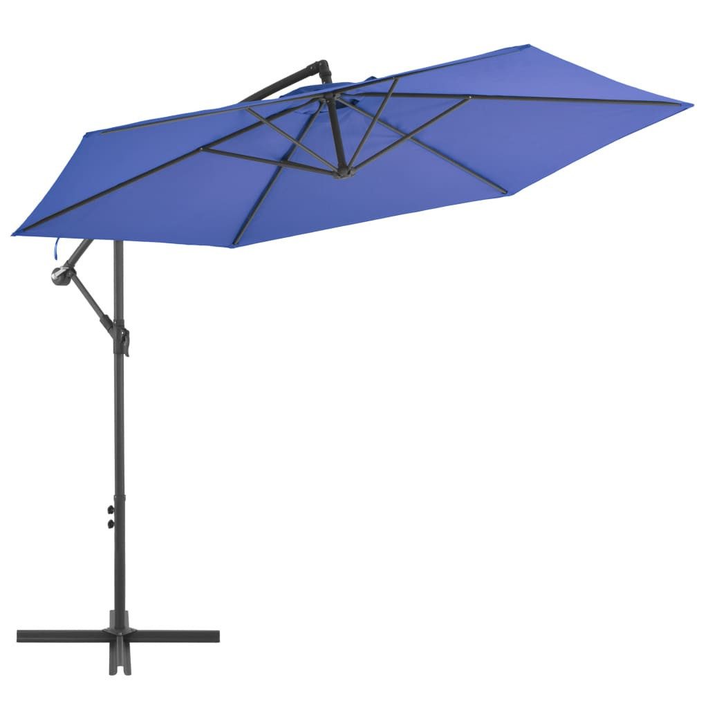 vidaXL Sonnenschirm Ampelschirm mit Aluminium-Mast 300 cm Blau