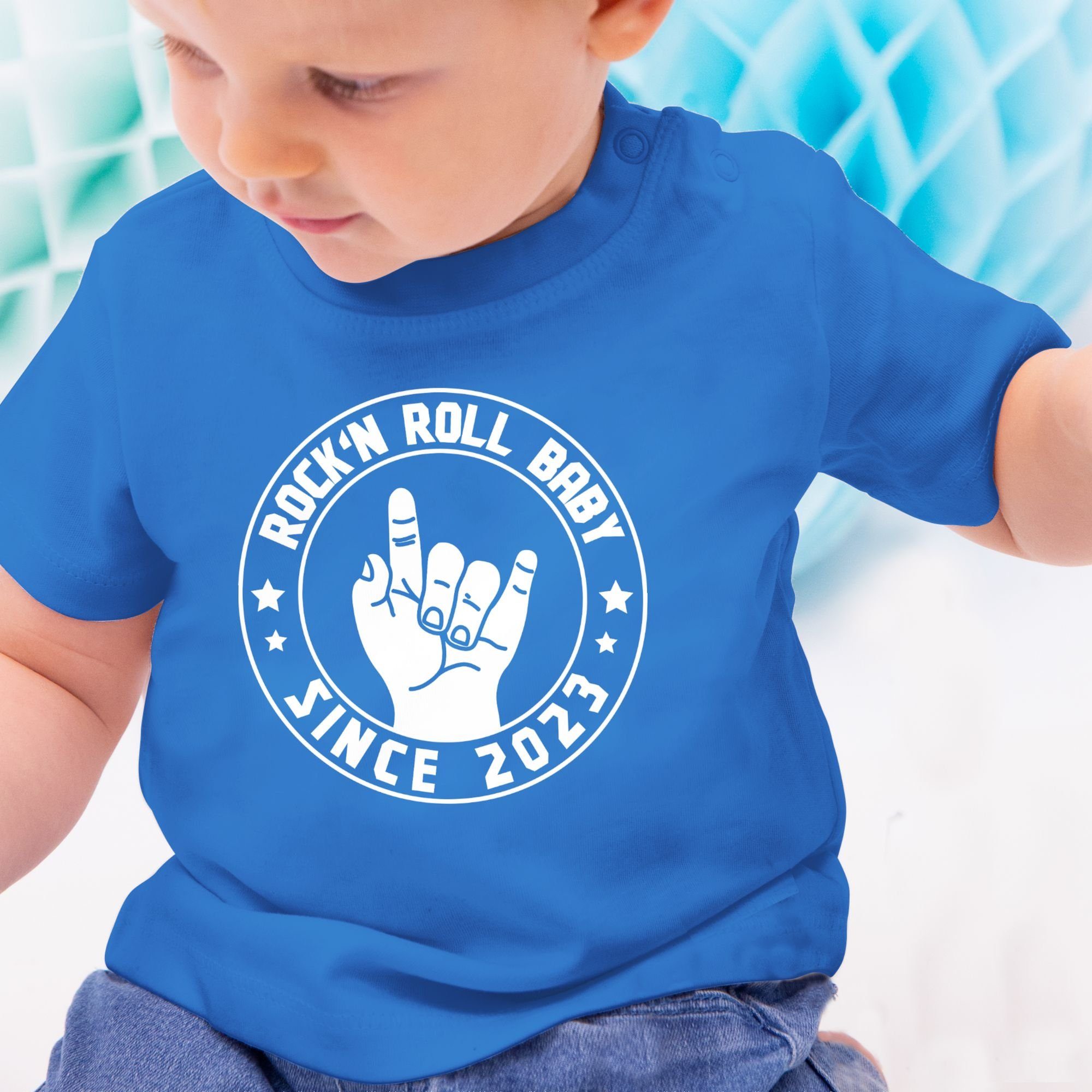 Royalblau T-Shirt since Shirtracer Sprüche Baby Baby 3 Rock'n Roll 2023