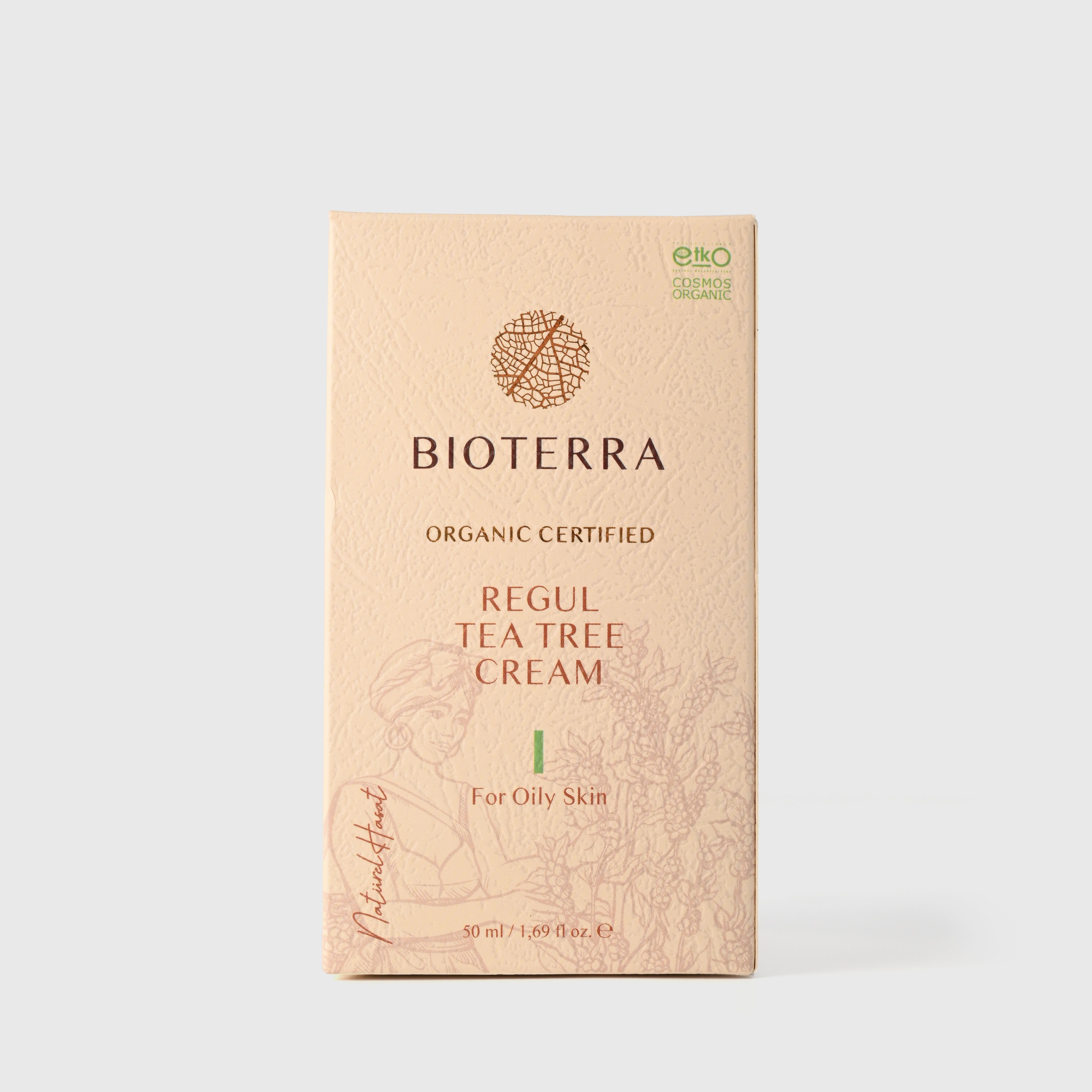 Naturkosmetik Bio Creme BIOTERRA 1-tlg. Vegan Nachhaltig, Teebaum Regulierende Gesichtspflege 50ml