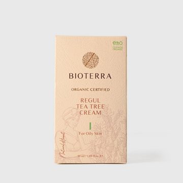 BIOTERRA Feuchtigkeitscreme Bio Ausgleichende Teebaum Creme 50ml bei fettiger unreiner Haut Vegan, 1-tlg., mit 50 ml Inhalt