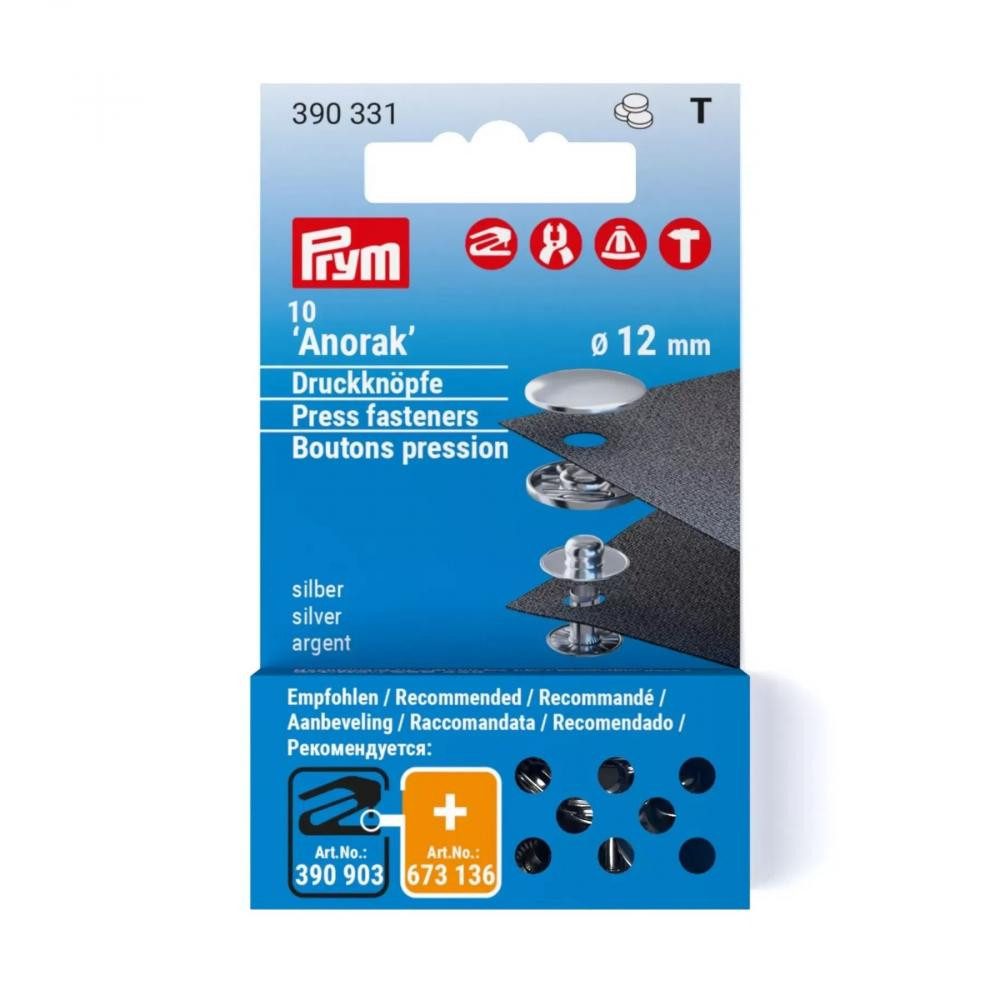 Prym Druckknopf - Anorak Nachfüllset 12 mm/10 St. (ohne Werkzeug)
