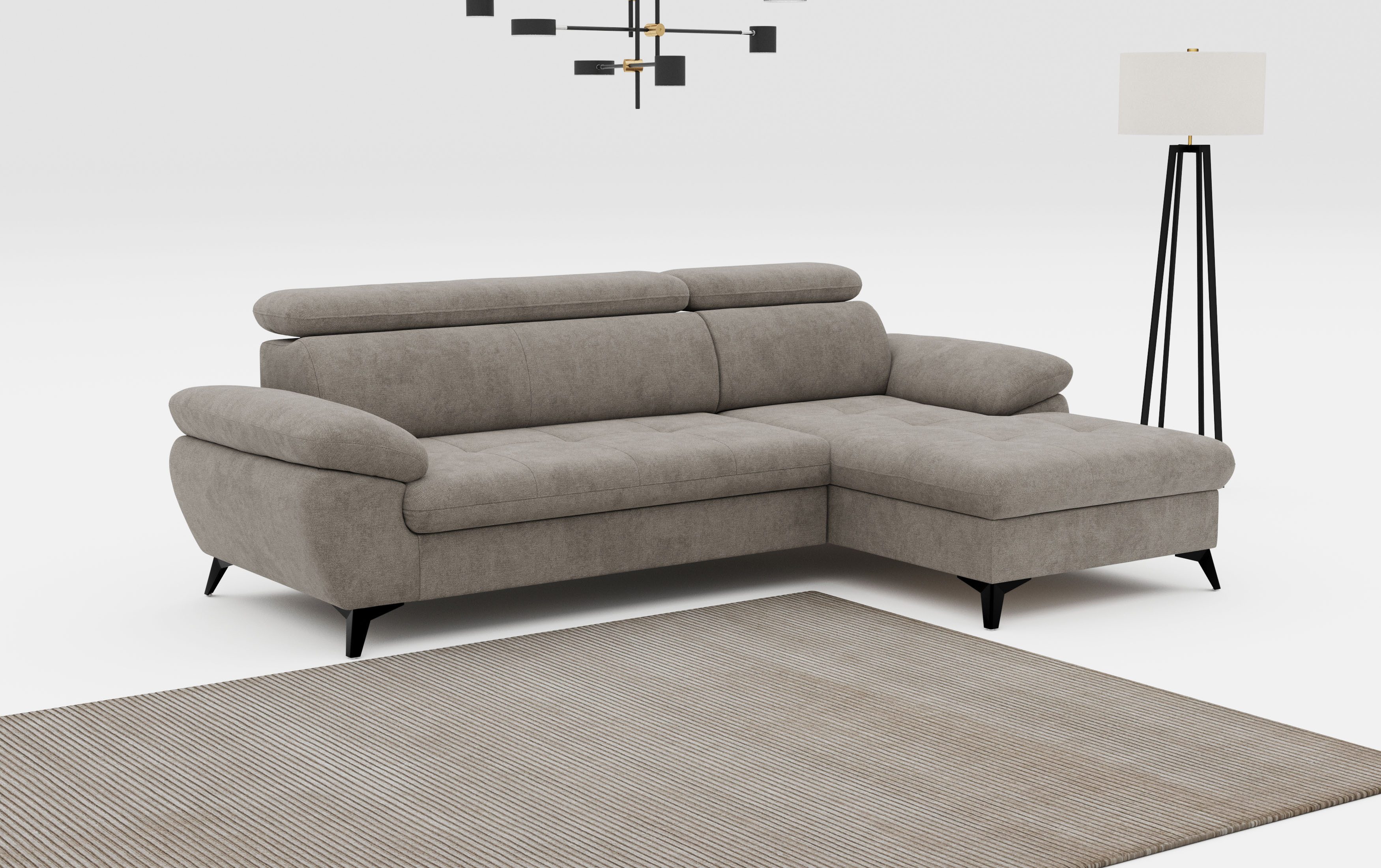 COTTA Ecksofa Hudson L-Form, mit Kopfteilverstellung, günstig online kaufen