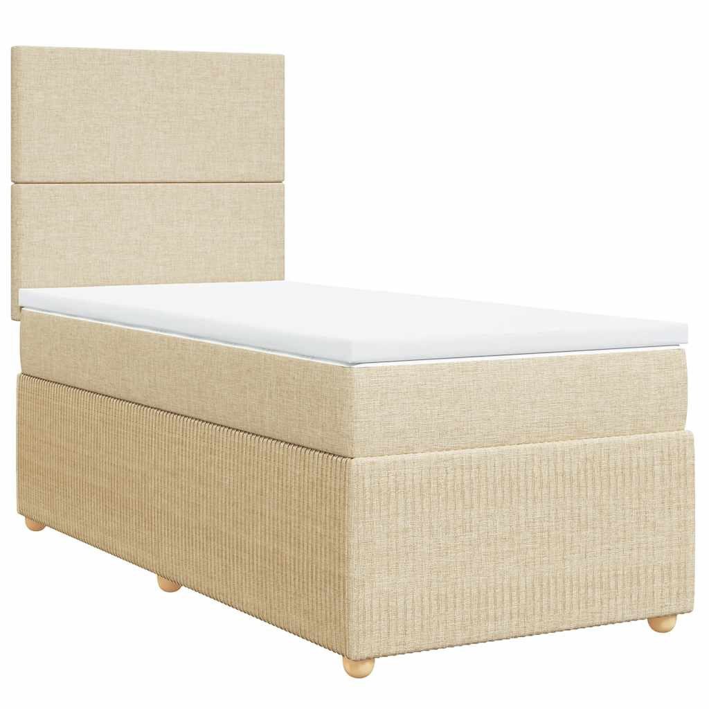 vidaXL Bett Boxspringbett mit Matratze Creme günstig online kaufen