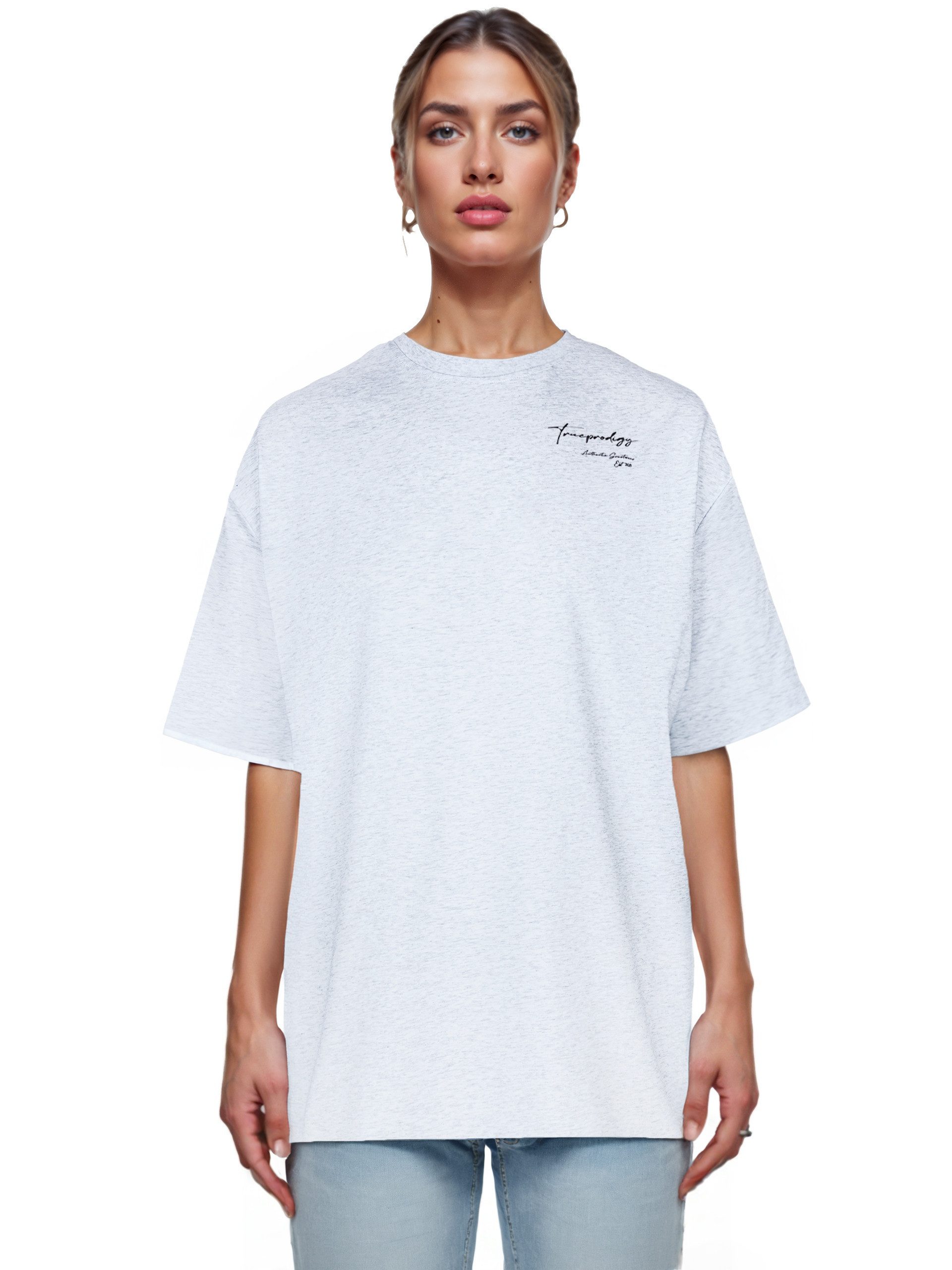 trueprodigy Oversize-Shirt Marin F Logoprint Rundhals dicker Stoff günstig online kaufen