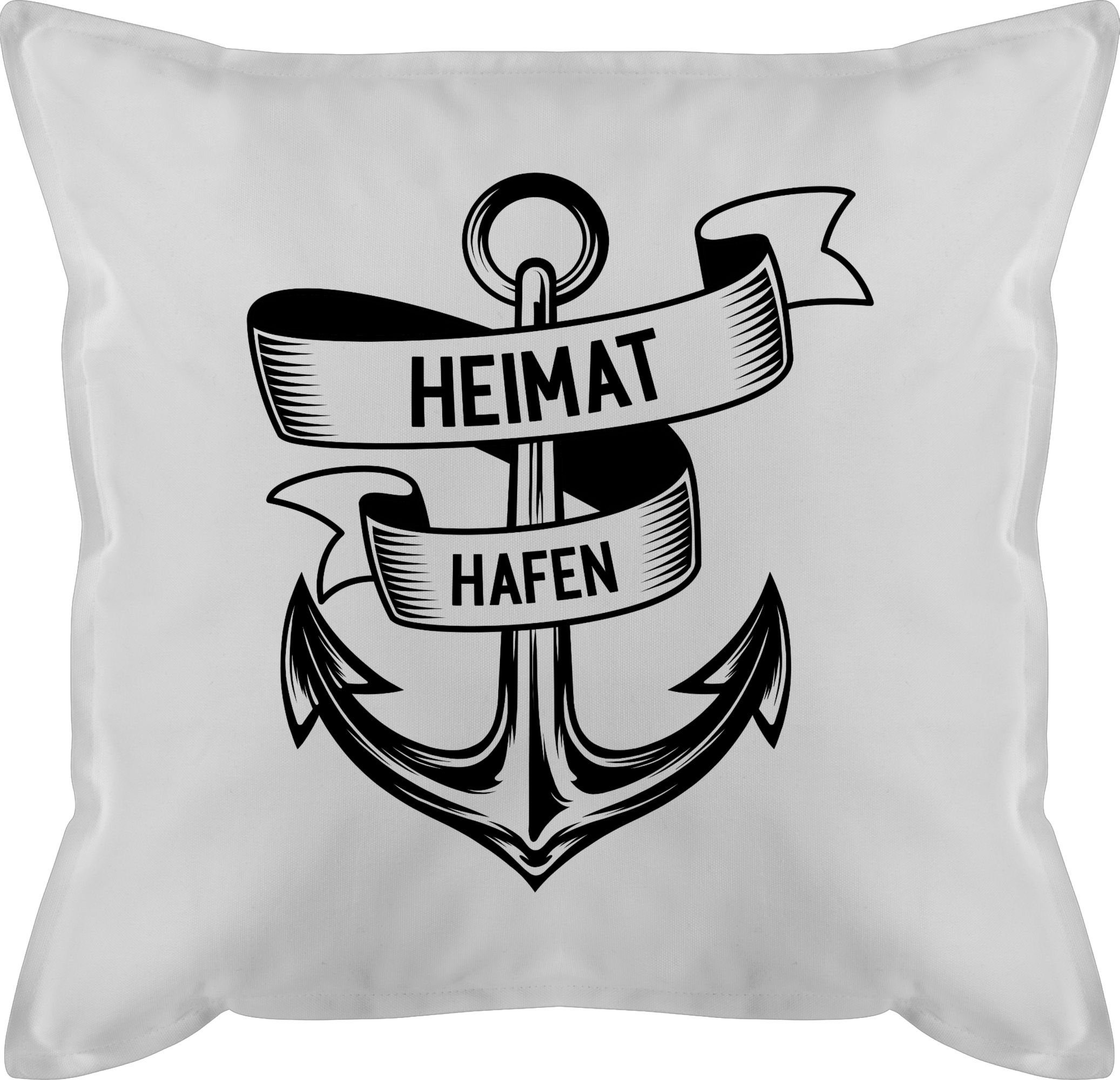 Shirtracer Dekokissen »Heimathafen Anker DekoKissen mit Spruch