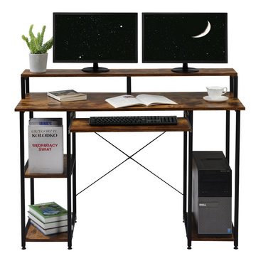 Flieks Computertisch (1-St), mit Tastaturablage/Monitorständer Bürotisch, 118*48*87cm