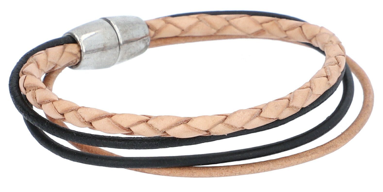 Gusti Leder Lederarmband Marja Schwarz/Beige | Armbänder