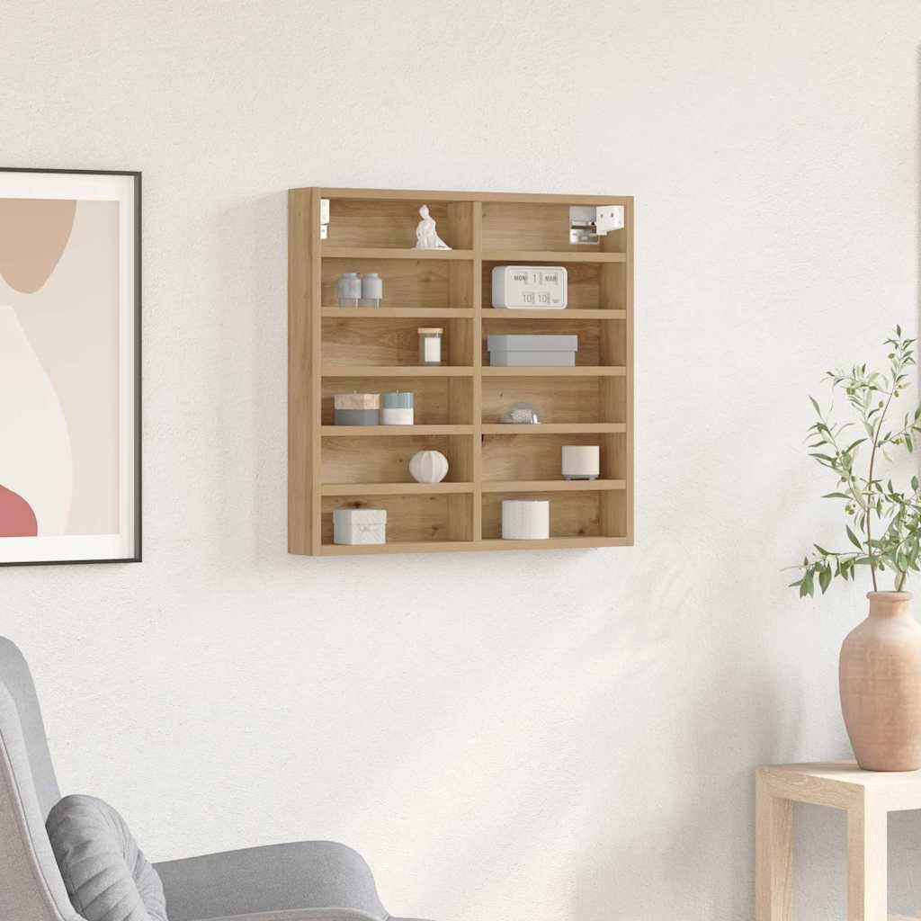 vidaXL Regal Vitrine Wandhalterung Artisan-Eiche 60 x 8,5 x 58 cm, 1-tlg. – Bild 2 von 5
