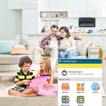 okulaku Lern App für Junge Mädchen Tablet (7", 32 GB, Android 10, 4G, Kinder Tablet,3+ Jahre mit Kindgerechte Hülle Quad Core WiFi Bluetooth)