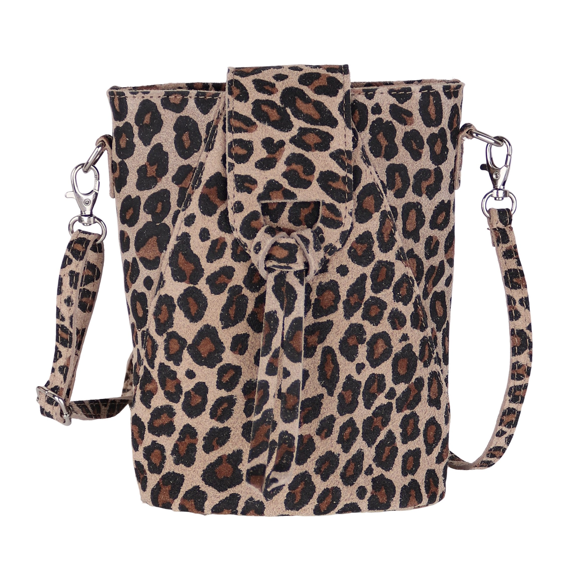 MIRROSI Umhängetasche Damen Crossbody Bag, Echtleder Made In Italy, 14,5x19x6cm