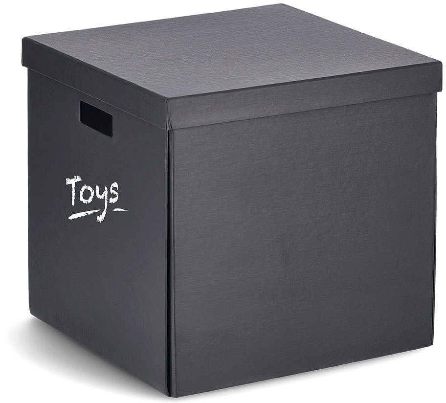 Aufbewahrungsbox beschriftbar, St), Zeller Karton recycelter (1 schwarz Present