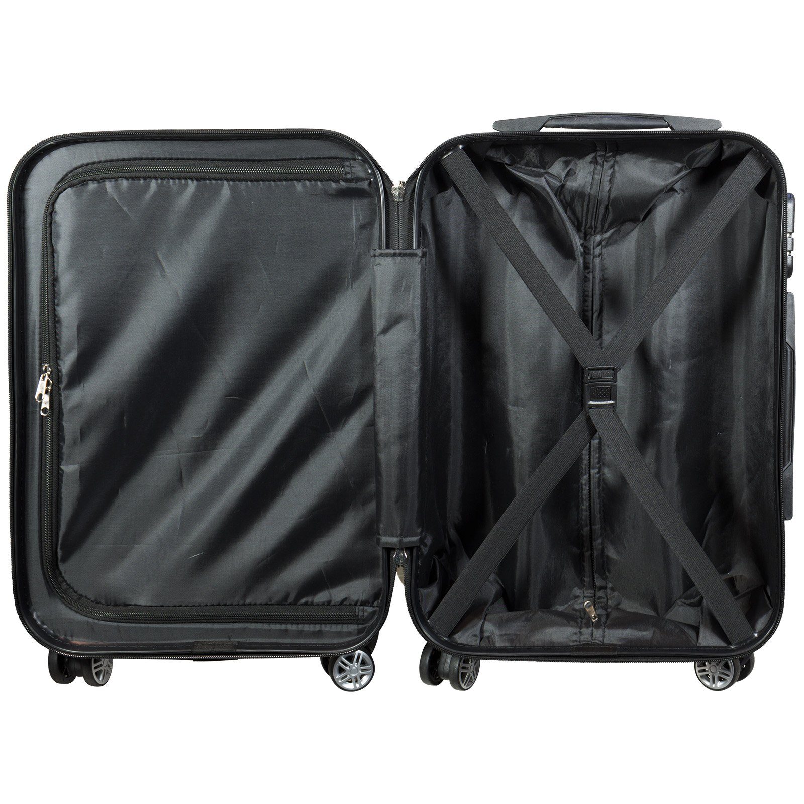 Trendyshop365 Hartschalen-Trolley Paris - Eiffelturm, bunter Koffer mit Motiv, 3 Größen, 4 Rollen, Zahlenschloss, Polycarbonat, Dehnfalte – Bild 5 von 5