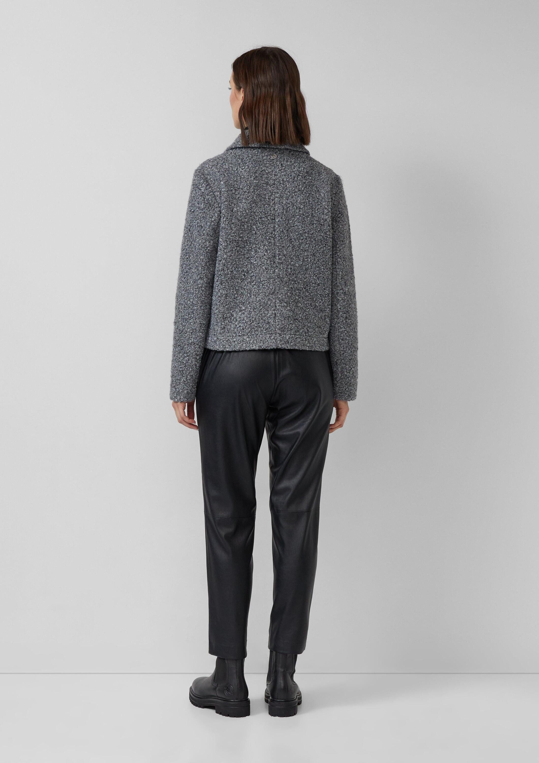 s.Oliver Funktionsjacke Indoor-Jacke Kurze Jacke mit Hemdkragen und Druckknöpfen