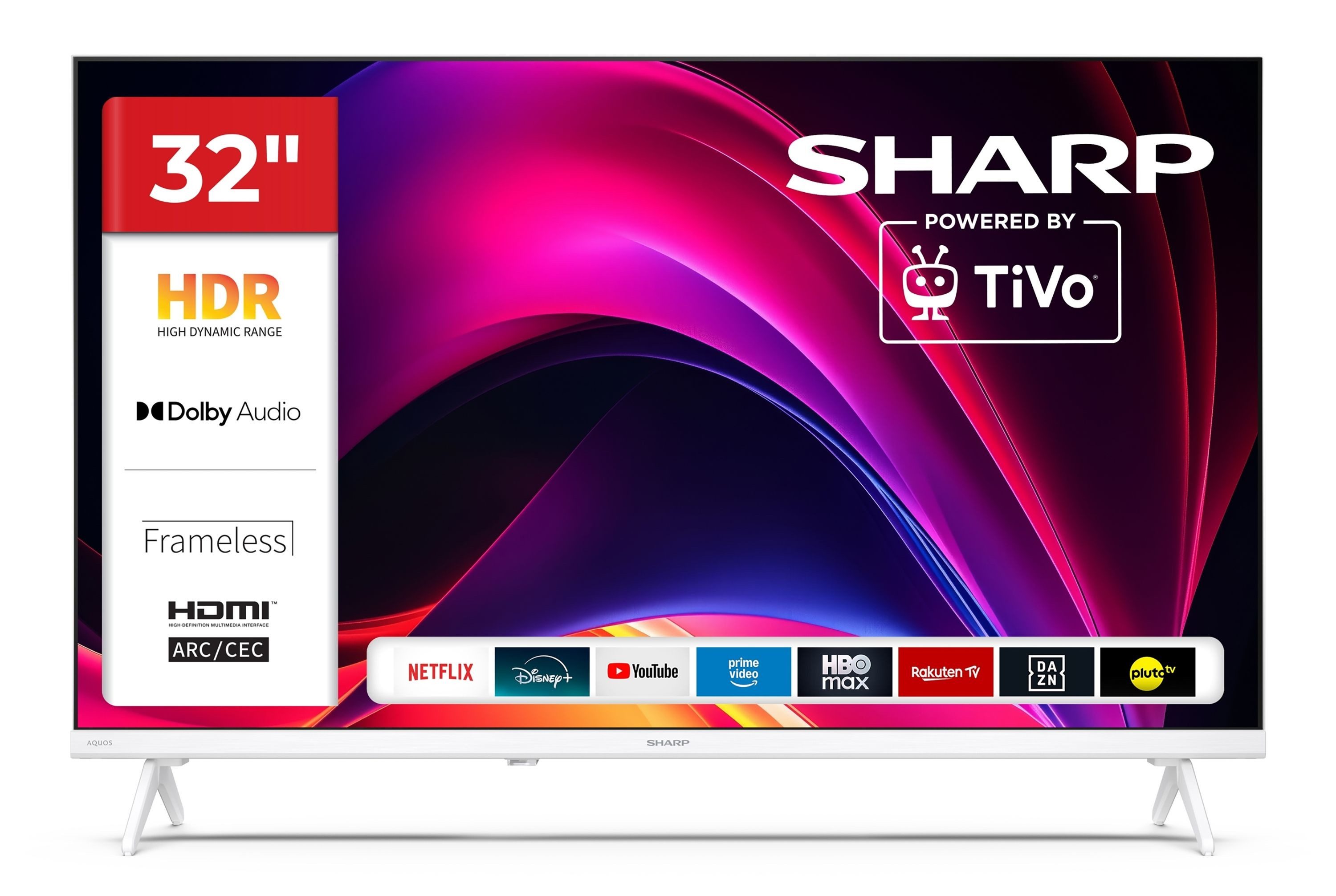 Sharp 32HE2745EW LCD-LED Fernseher (80 cm/32 Zoll, HD-ready, Smart TV powered by TiVo, Smart TV powered by TiVo, HDR, Triple-Tuner)