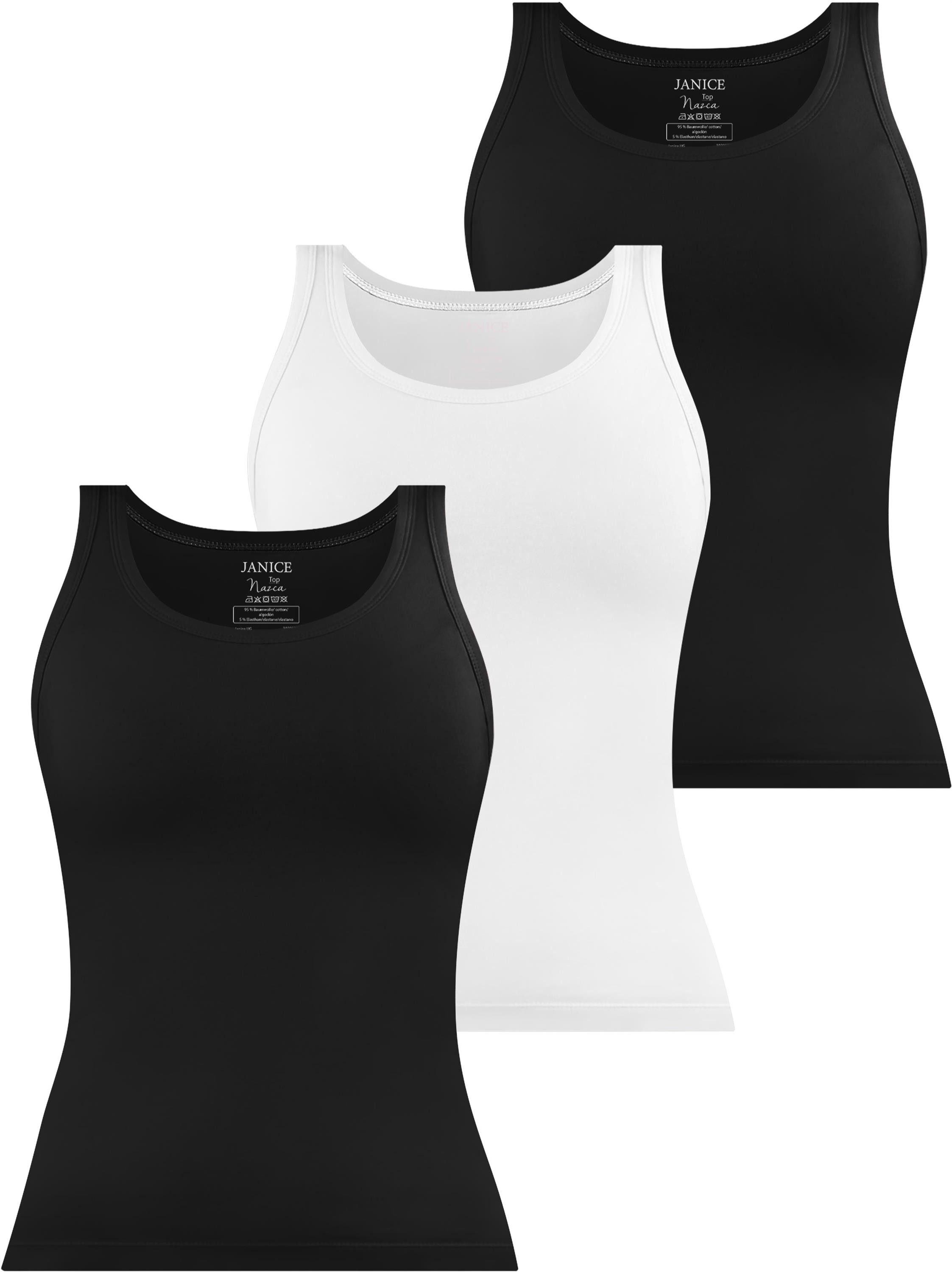 Janice Tanktop 3 x Damen Top Nazca Trägertop aus Baumwolle. € 37,00