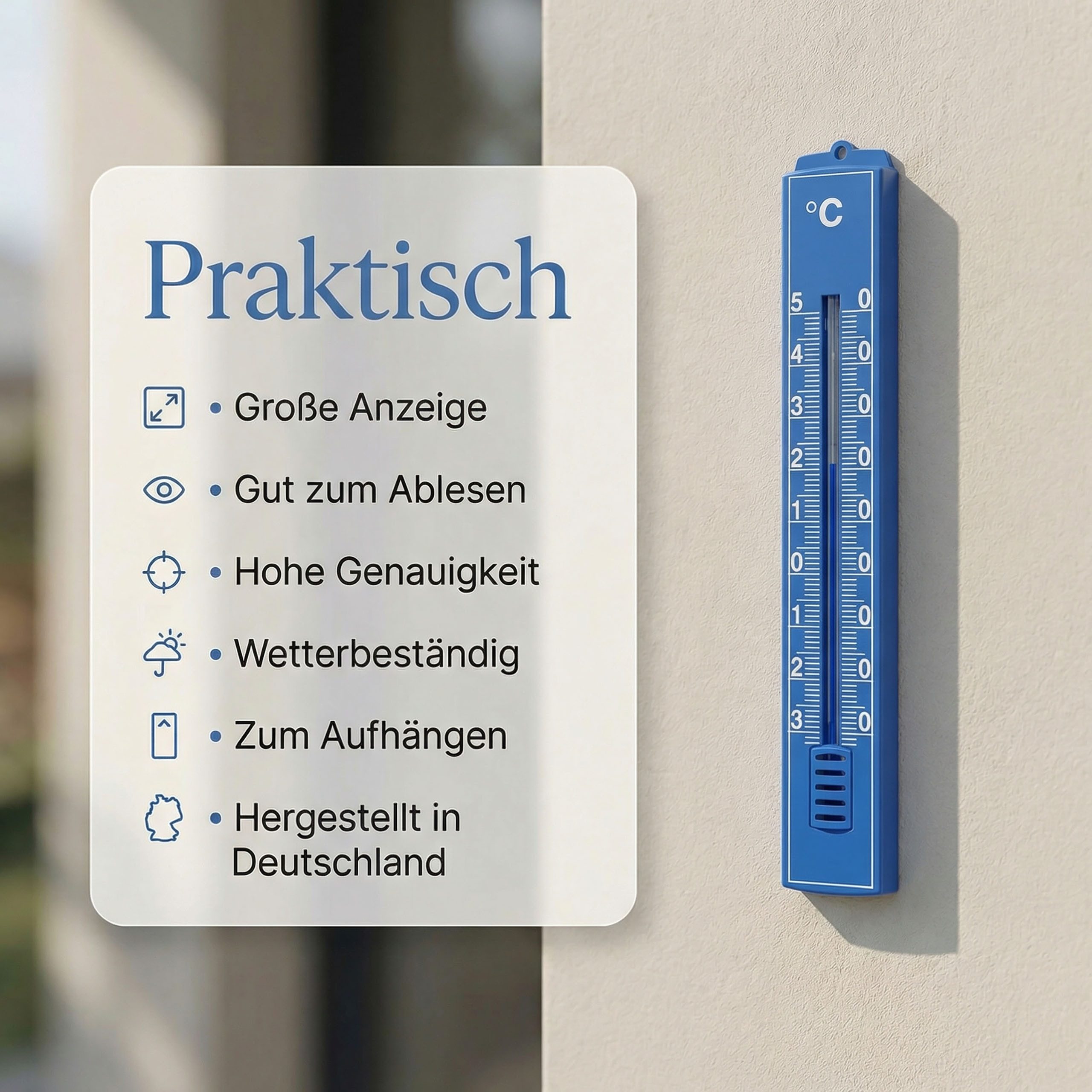 Lantelme Raumthermometer Sonderedition Fußball Weltmeisterschaft Innen-Außen Thermometer Set, Außenthermometer Länderfarben Set wählbar, Deutsche Herstellung, Temperatur -30 bis 50°C Analog, 17cm