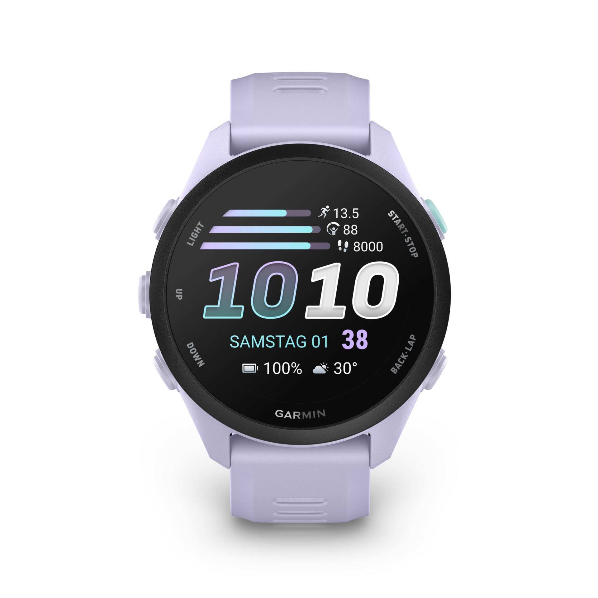 Garmin Forerunner 70 mit Silikonarmband 20 mm Smartwatch (3,048 cm/1,2 Zoll), Smarte GPS-Laufuhr für deinen Laufeinstieg