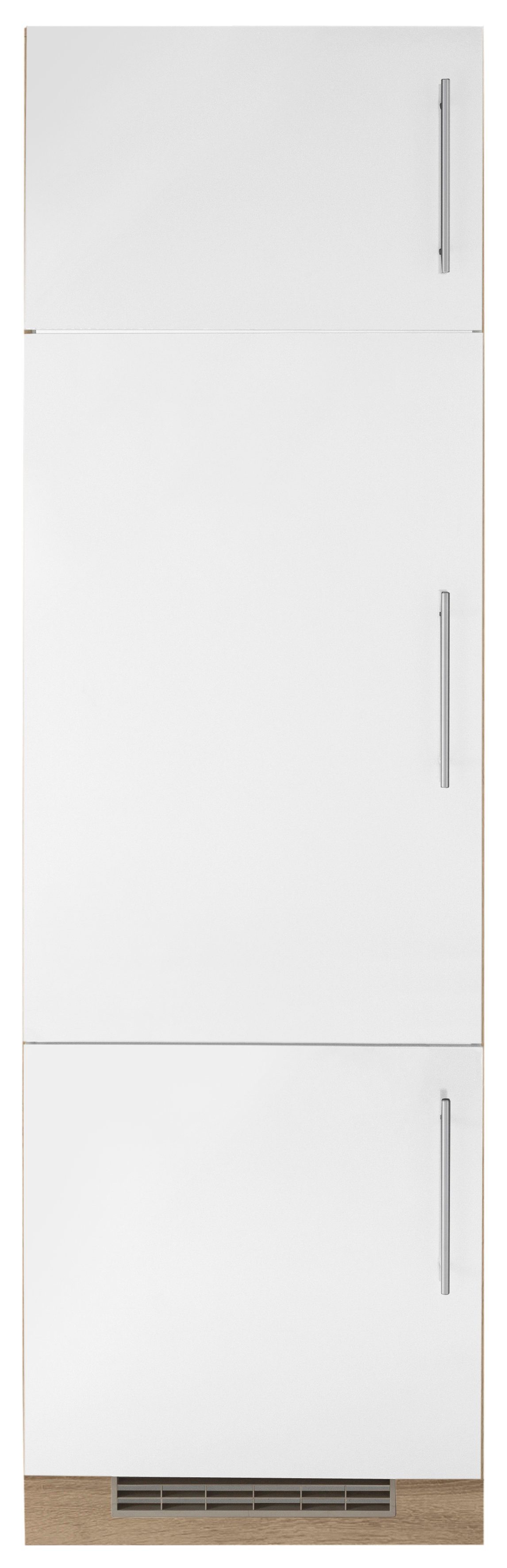wiho Küchen Kühlumbauschrank Cali 60 cm breit, ohne E-Gerät Front: Weiß matt, Korpus: Sonoma eichefarben | Eichefarben