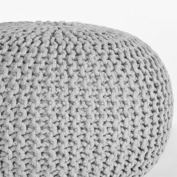 RINGO-Living Stuhl Hocker Mabel in Hellgrau aus Baumwolle 350x500mm, Möbel