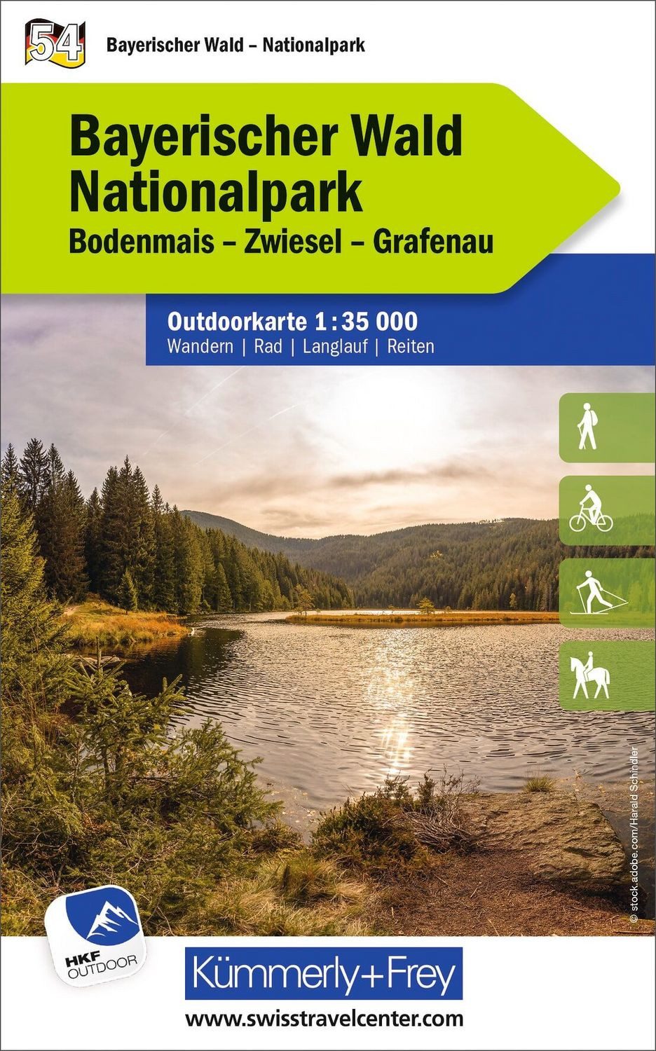 Kümmerly+Frey Outdoorkarte Deutschland 54 Nationalpark Bayerischer Wal / diverse