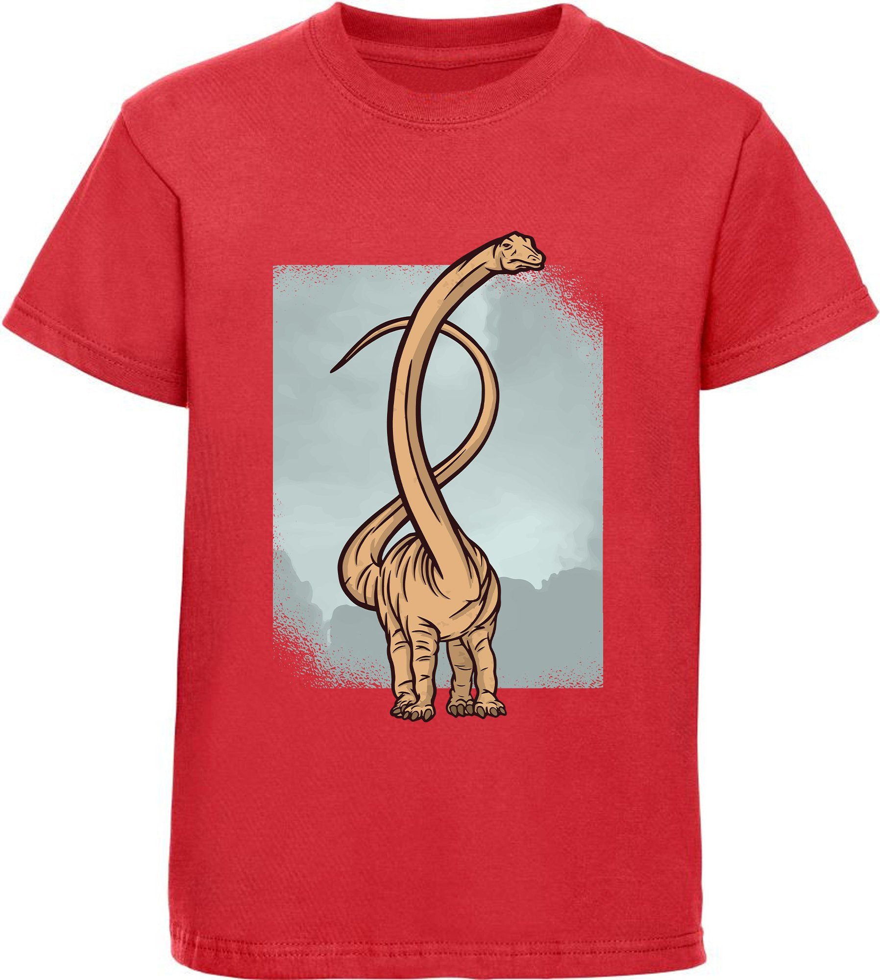 T-Shirt bedrucktes Kinder T-Shirt mit langhalssaurier