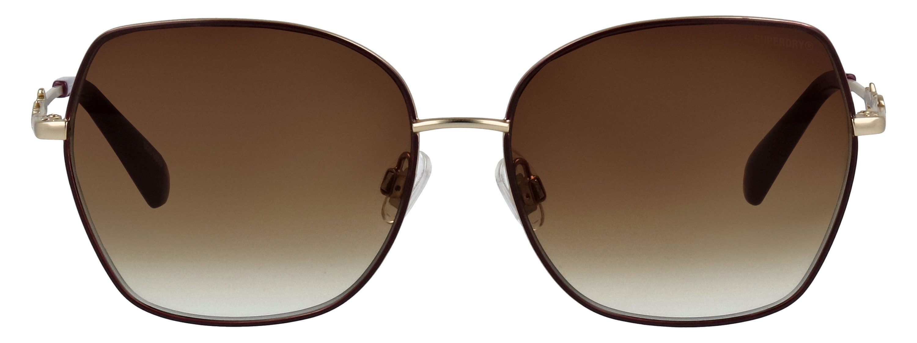 Superdry Sonnenbrille Modell 995062 Form Butterfly, Logoschriftzug auf Bügel, Metallfassung