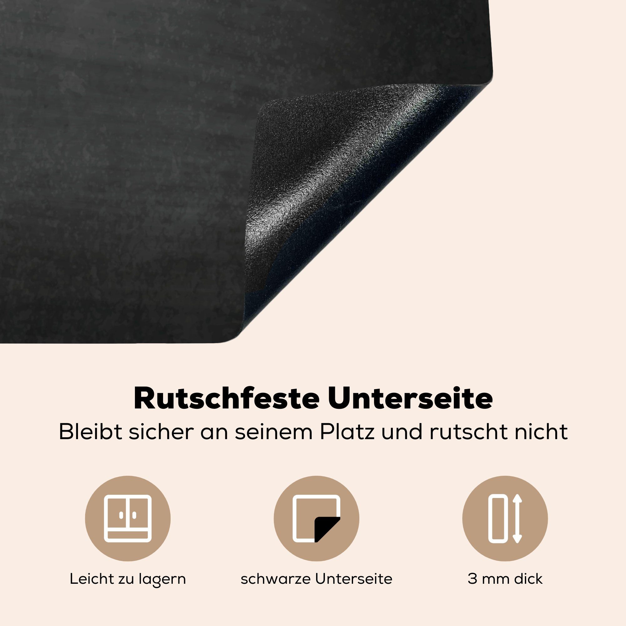 Ceranfeldabdeckung, auf einer cm, Schwarze MuchoWow Herdblende-/Abdeckplatte Kreidetafel, (1 küche 78x78 weiße tlg), Vinyl, von Spanien Arbeitsplatte für Illustration und