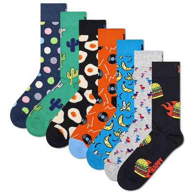 Happy Socks Kurzsocken Unisex Socken, 7er Pack, Geschenkbox