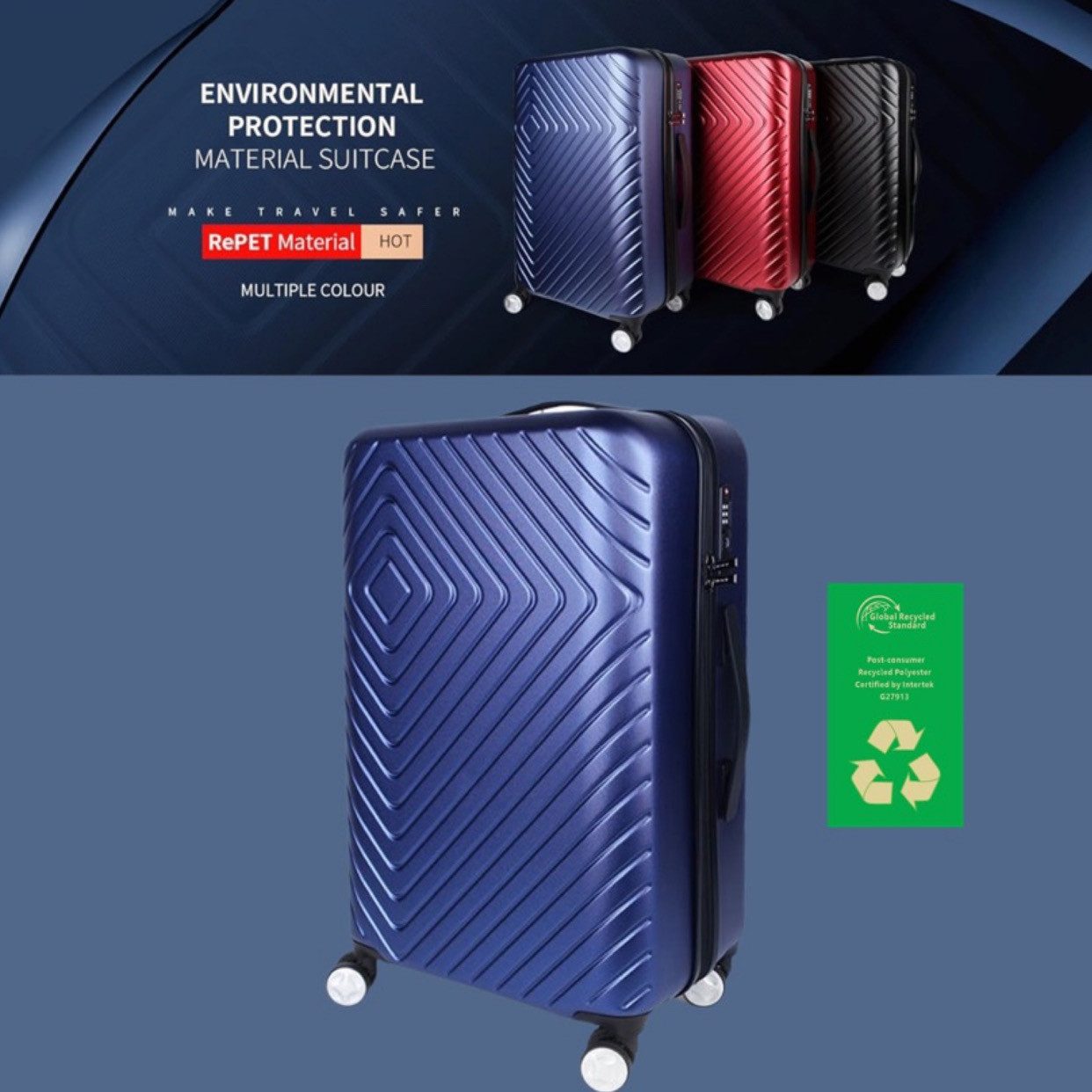 NEWCOM Hartschalen-Trolley Hartschalenkoffer aus recyceltem Material, günstig online kaufen