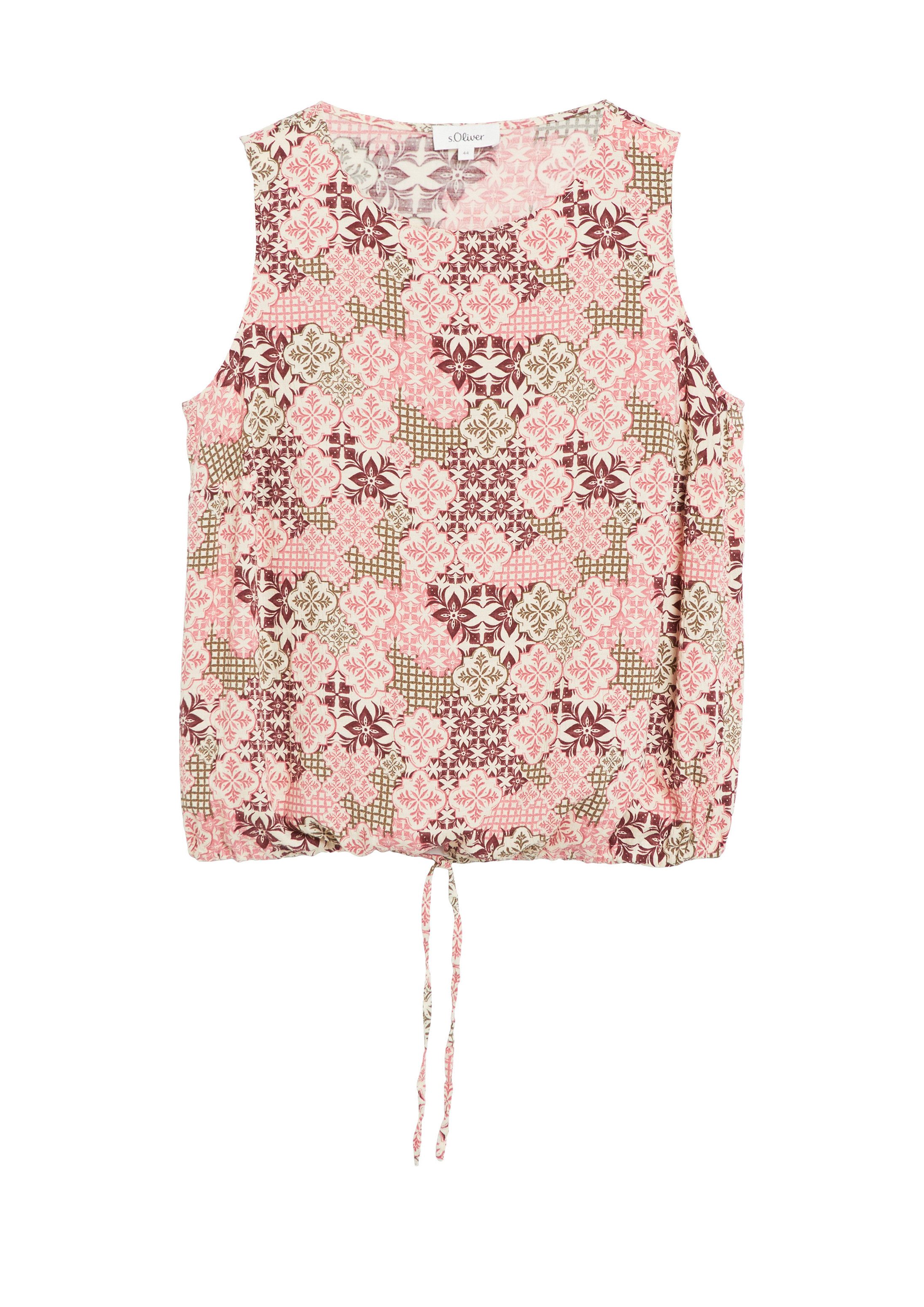 s.Oliver Blusentop Bluse Top aus Viskosemix mit regulierbarem Bund