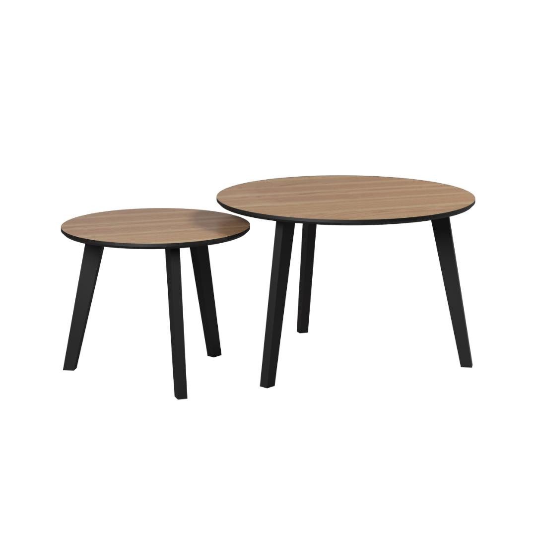 trendteam Couchtisch Ronin Couchtisch Set mit 2 Eiche Dekor.