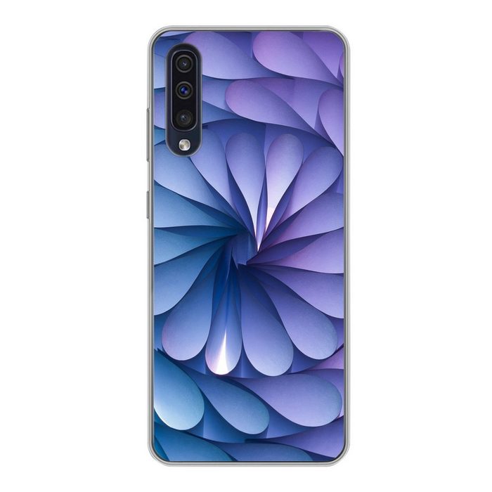 MuchoWow Handyhülle Violette Geometrie in Form einer Spirale Handyhülle Samsung Galaxy A30s Smartphone-Bumper Print Handy