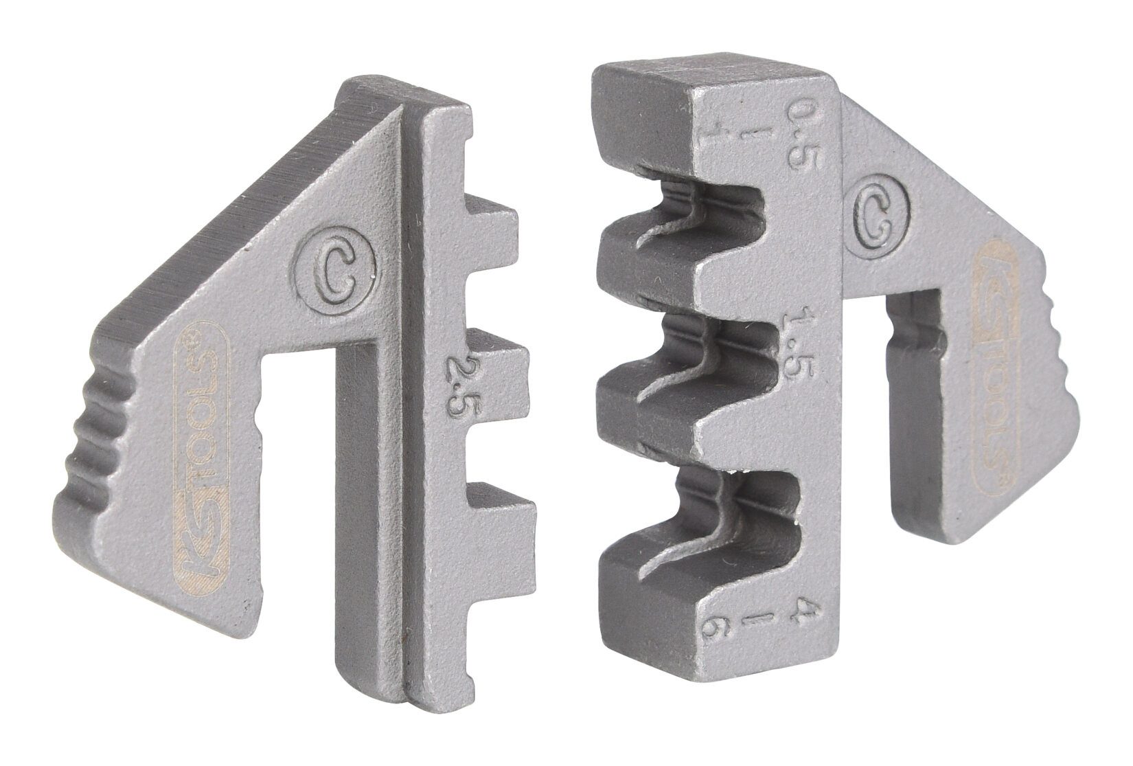 KS Tools Crimpzange, Crimp-Einsätze-Paar für Flachstecker 4,8 und 6,3 mm, Ø 0,5 - 6 mm