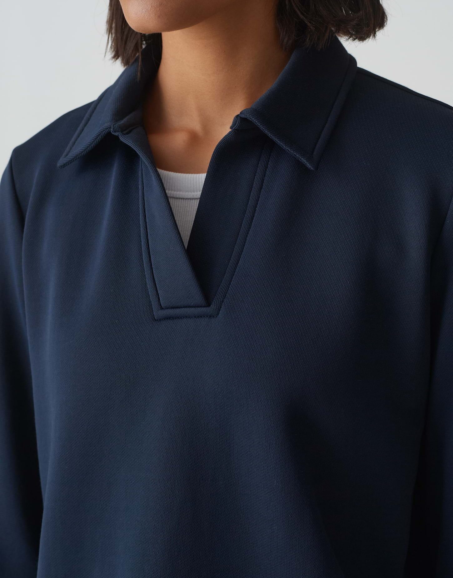OPUS Sweatshirt Poloshirt GONUT Regular aus Baumwoll Mix