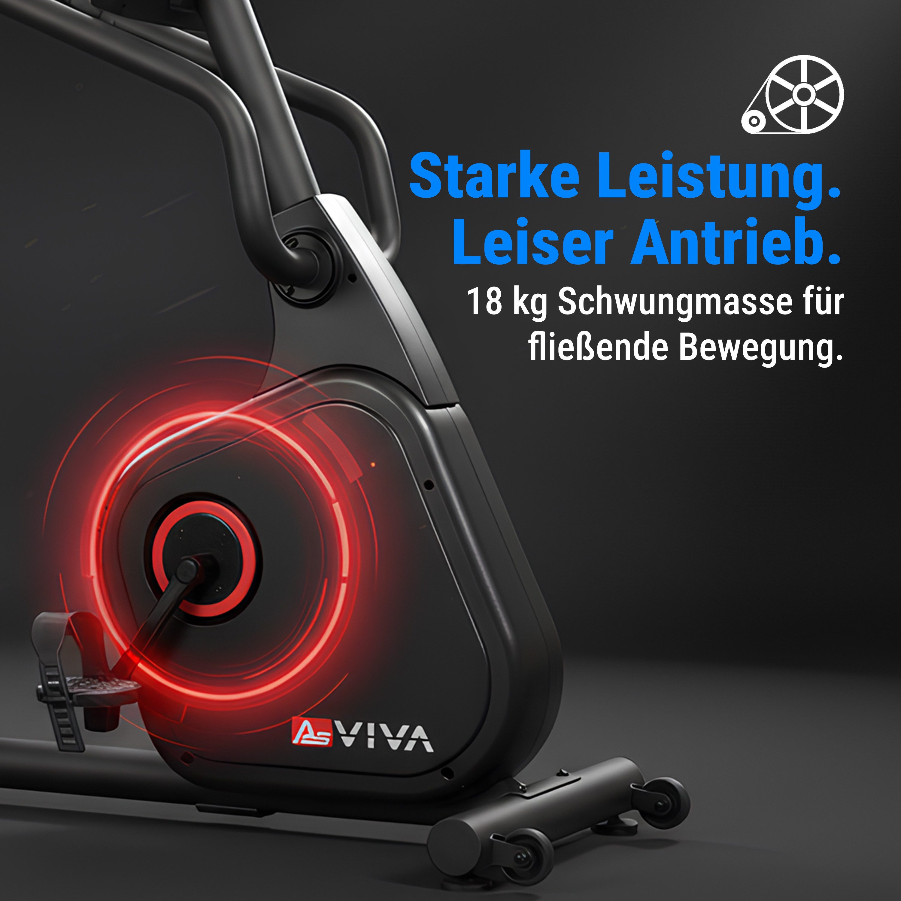 AsVIVA Liege-Ergometer R7 Pro, Display mit LED-Beleuchtung, Bluetooth, Fitness-Apps kompatibel