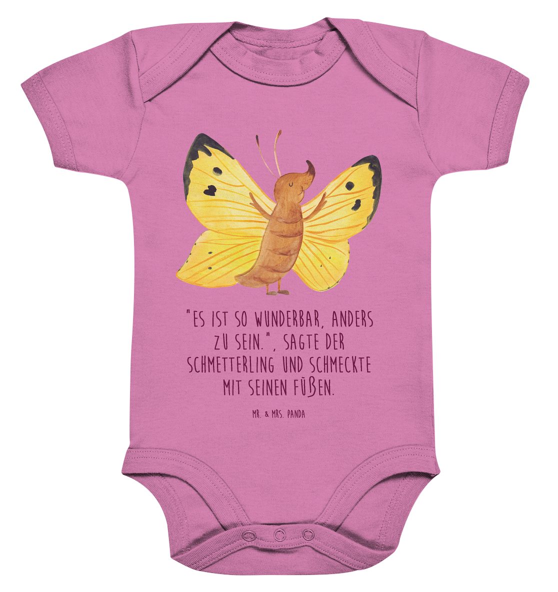 Mr. & Mrs. Panda Strampler 1. - 3. Monat Schmetterling Zitronenfalter - Bubble Gum Pink - Gesche (1-tlg)